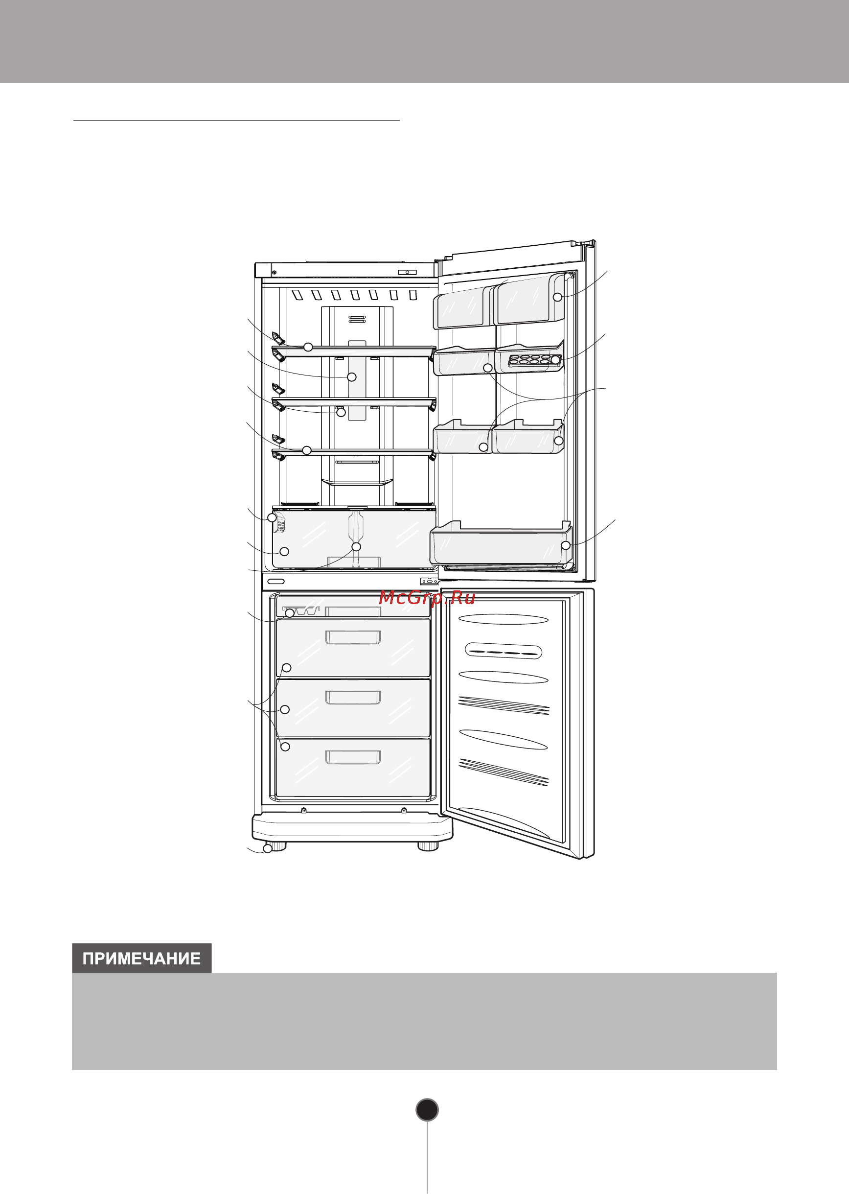 LG GA-B409SAQA [11/28] Основные части холодильника