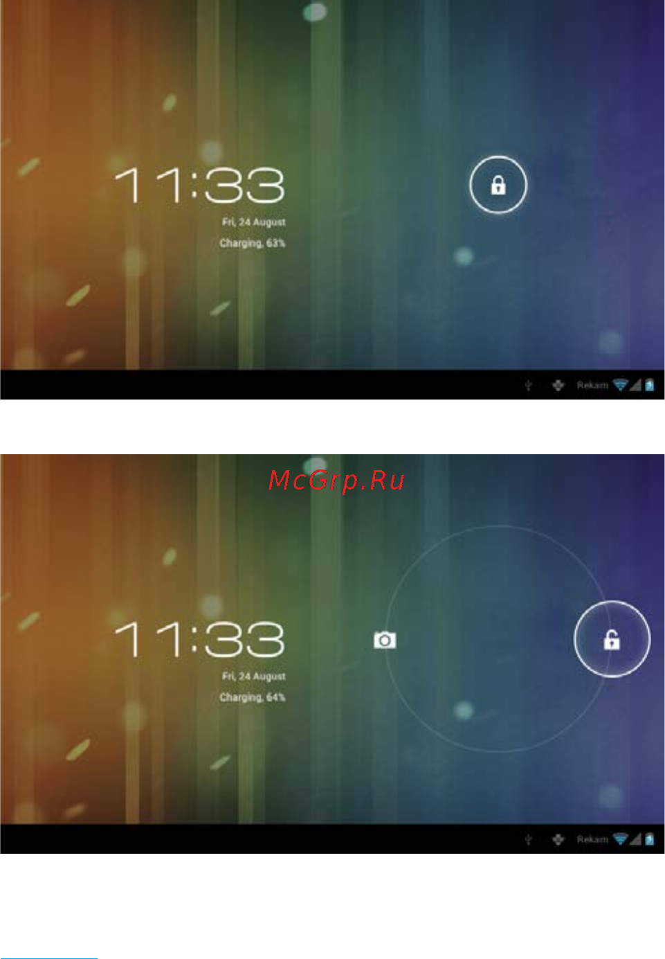 Rekam Citipad 3G-910 RQ [49/72] To unlock the screen click on the closed lock and drag it to the icon open lock see