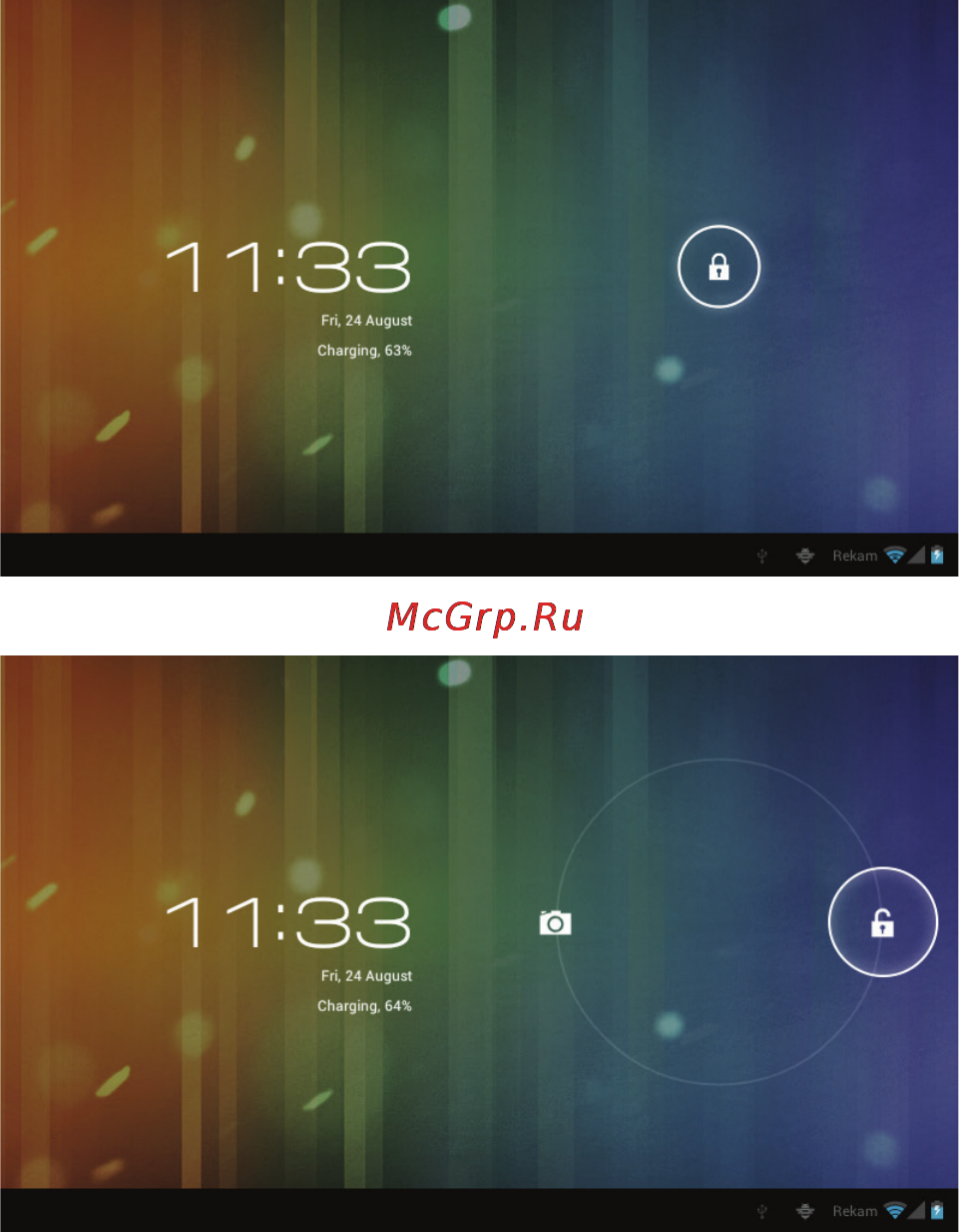 Rekam Citipad L-700 3G [49/72] To unlock the screen click on the closed lock and drag it to the icon open lock see