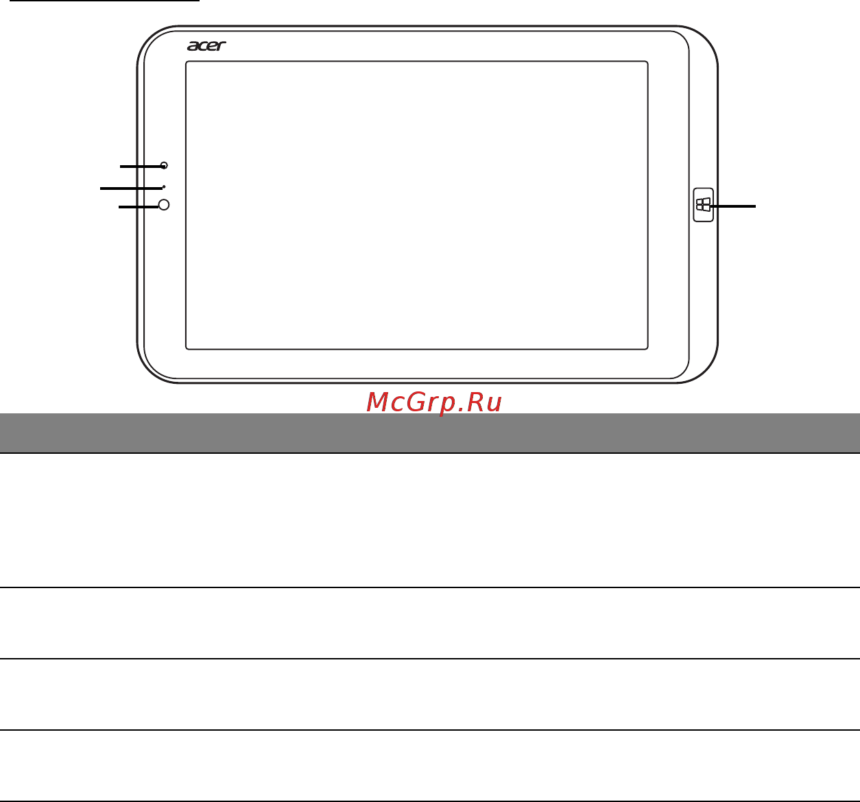 Acer ICONIA W3-810-27602G06nsw 64Gb (NT.L1JER.002) [24/86] Вид спереди