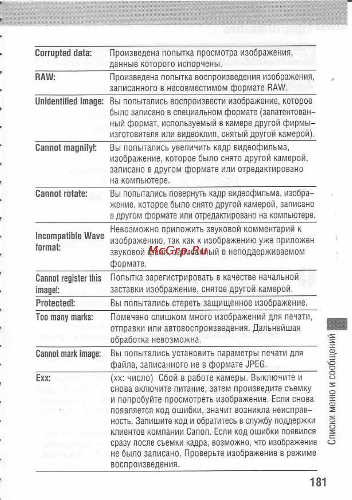 Canon POWERSHOT A80 Инструкция по эксплуатации онлайн [185/220] 84715