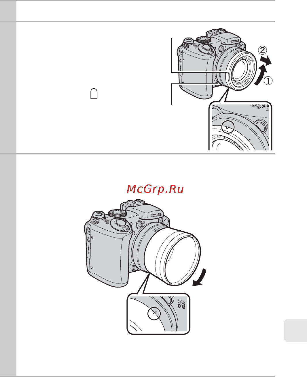 Canon POWERSHOT S5 IS [171/202] Установка конвертера бленды объектива