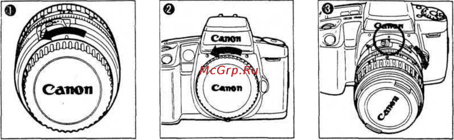 Canon EOS 100 [14/80] Установка объектива на фотоаппарат