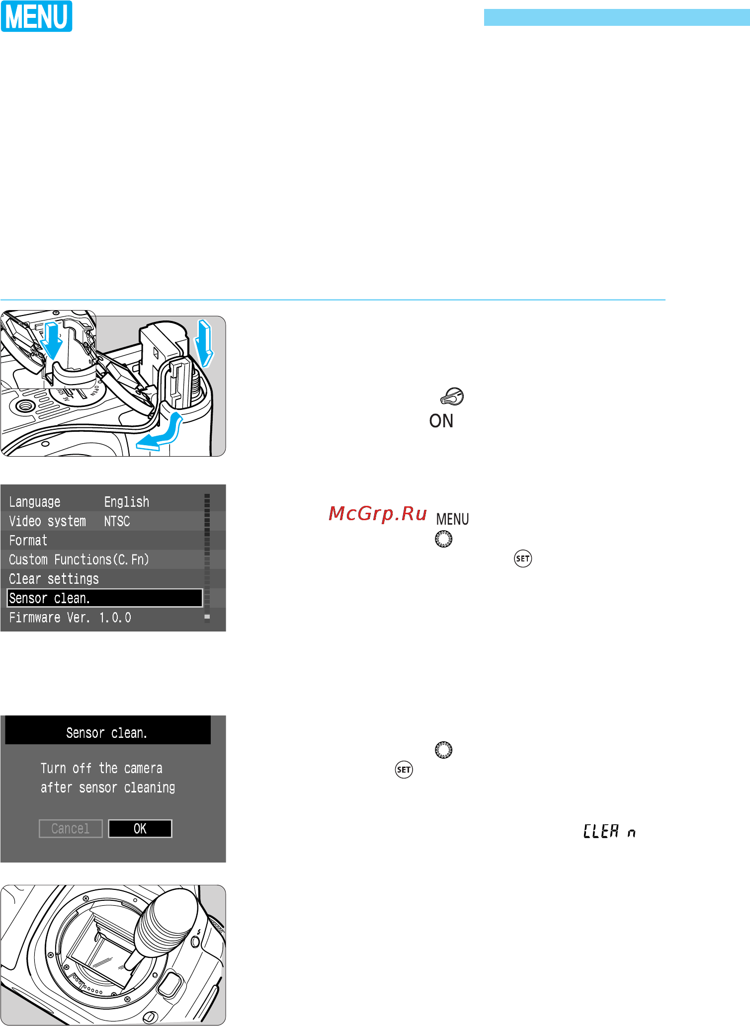 Canon EOS 10D [156/184] On the menu select sensor clean