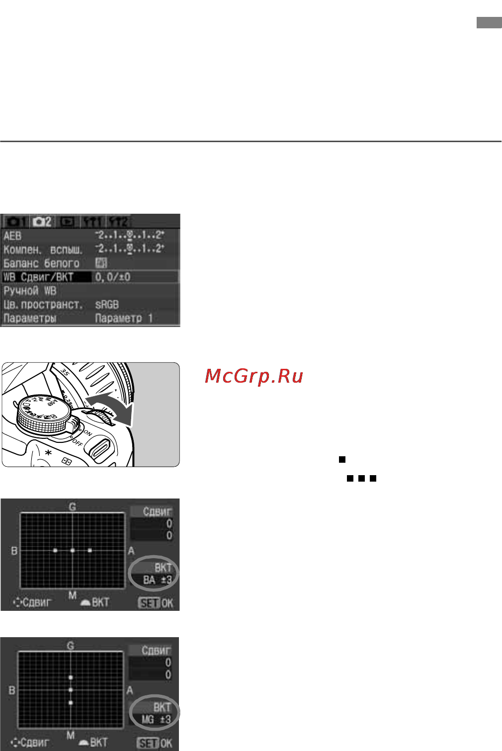Canon EOS 350D [60/173] Menu автоматическая вилка баланса белого