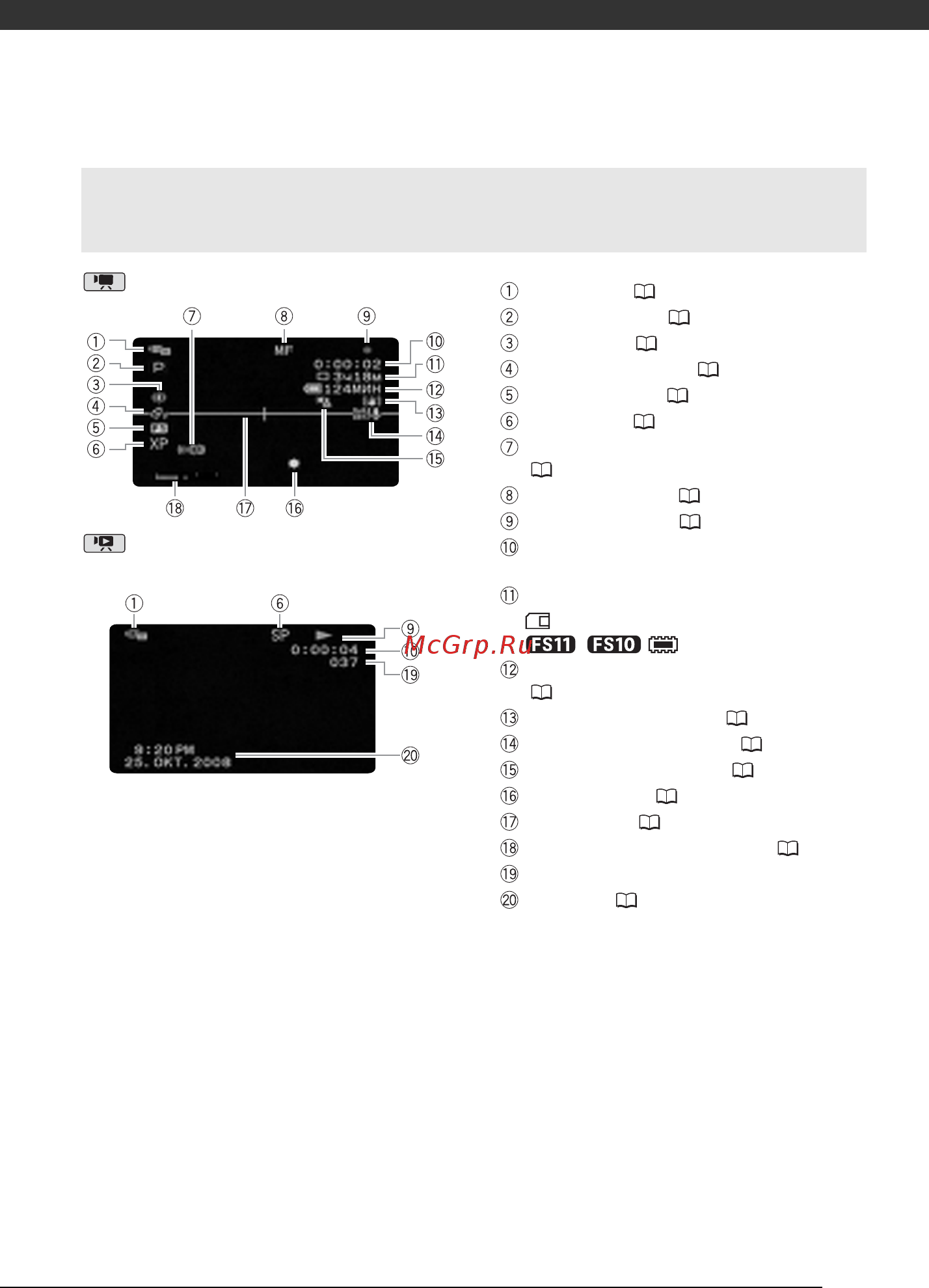 Canon FS11 [13/113] Съемка видеофильмов