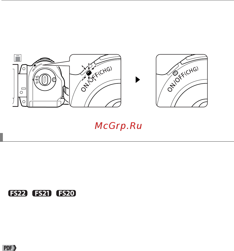 Canon LEGRIA FS200 SILVER [17/50] Зарядка начинается при выключении видеокамеры
