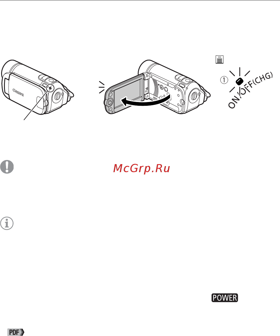 Canon LEGRIA FS200 SILVER [34/50] Когда потребуется возобновить съемку откройте жк дисплей