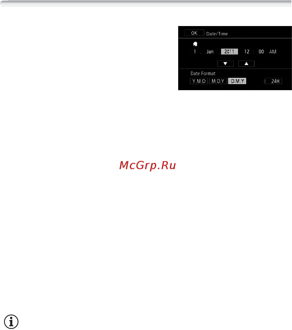 Canon LEGRIA HF M406 [30/204] Настройки при первом включении