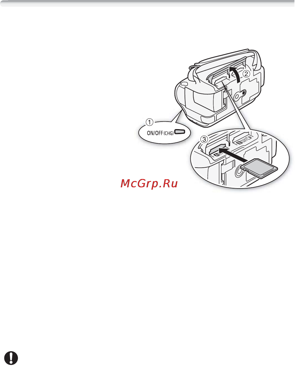 Canon Legria HF M46 [35/204] Установка и извлечение карты памяти