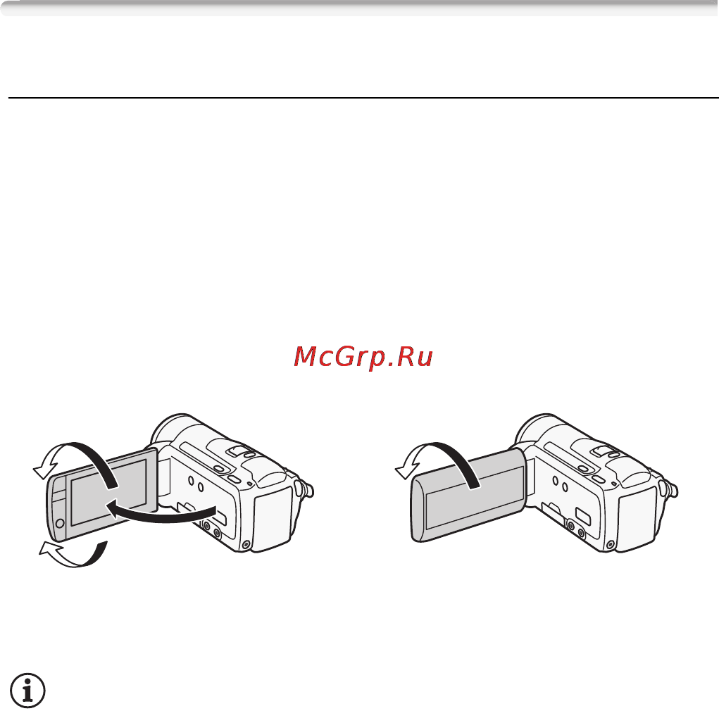 Canon LEGRIA HFM31 [25/231] Настройка положения и яркости жк дисплея