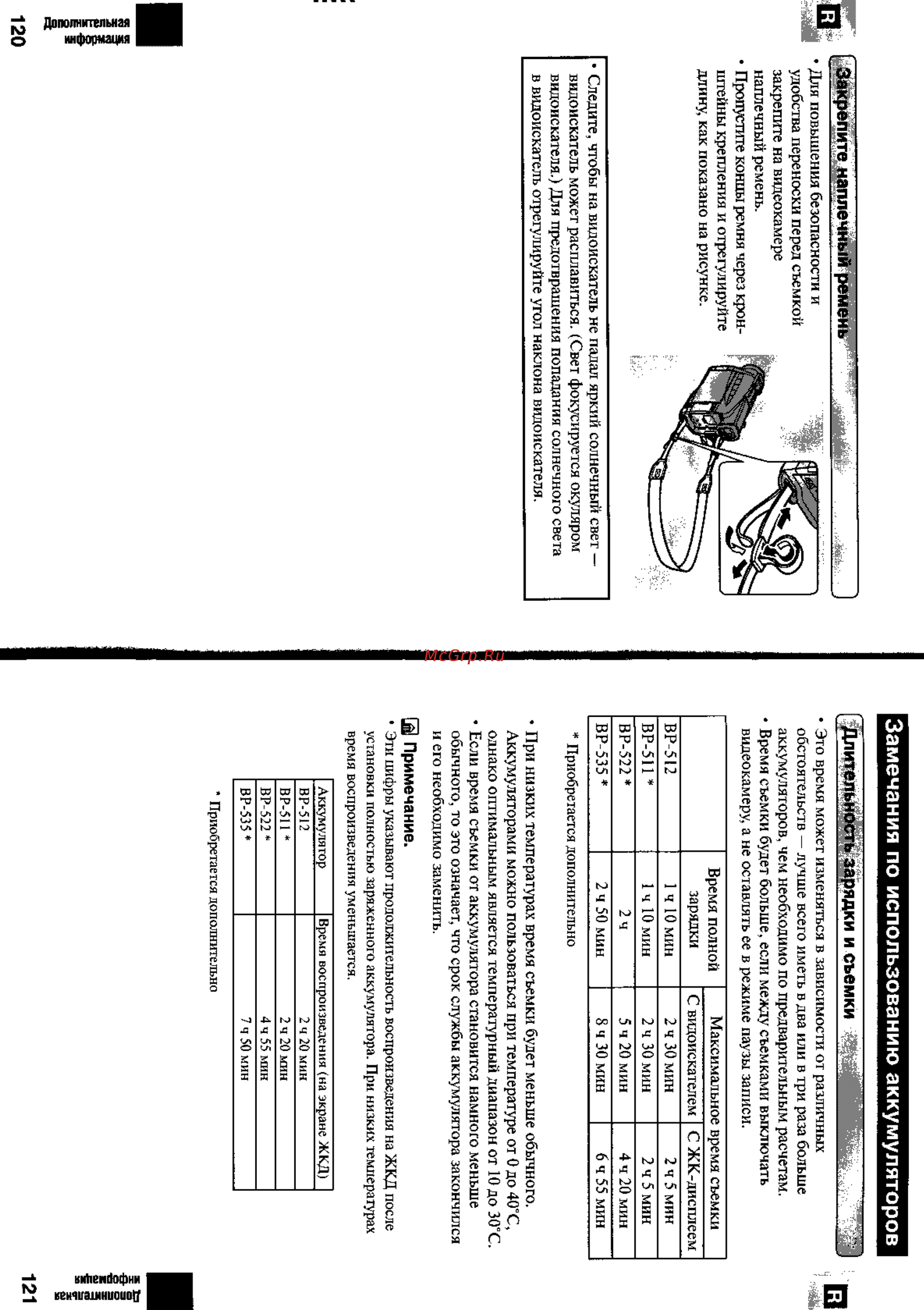 Canon MV430 [61/75] Замечания по использованию аккумуляторов