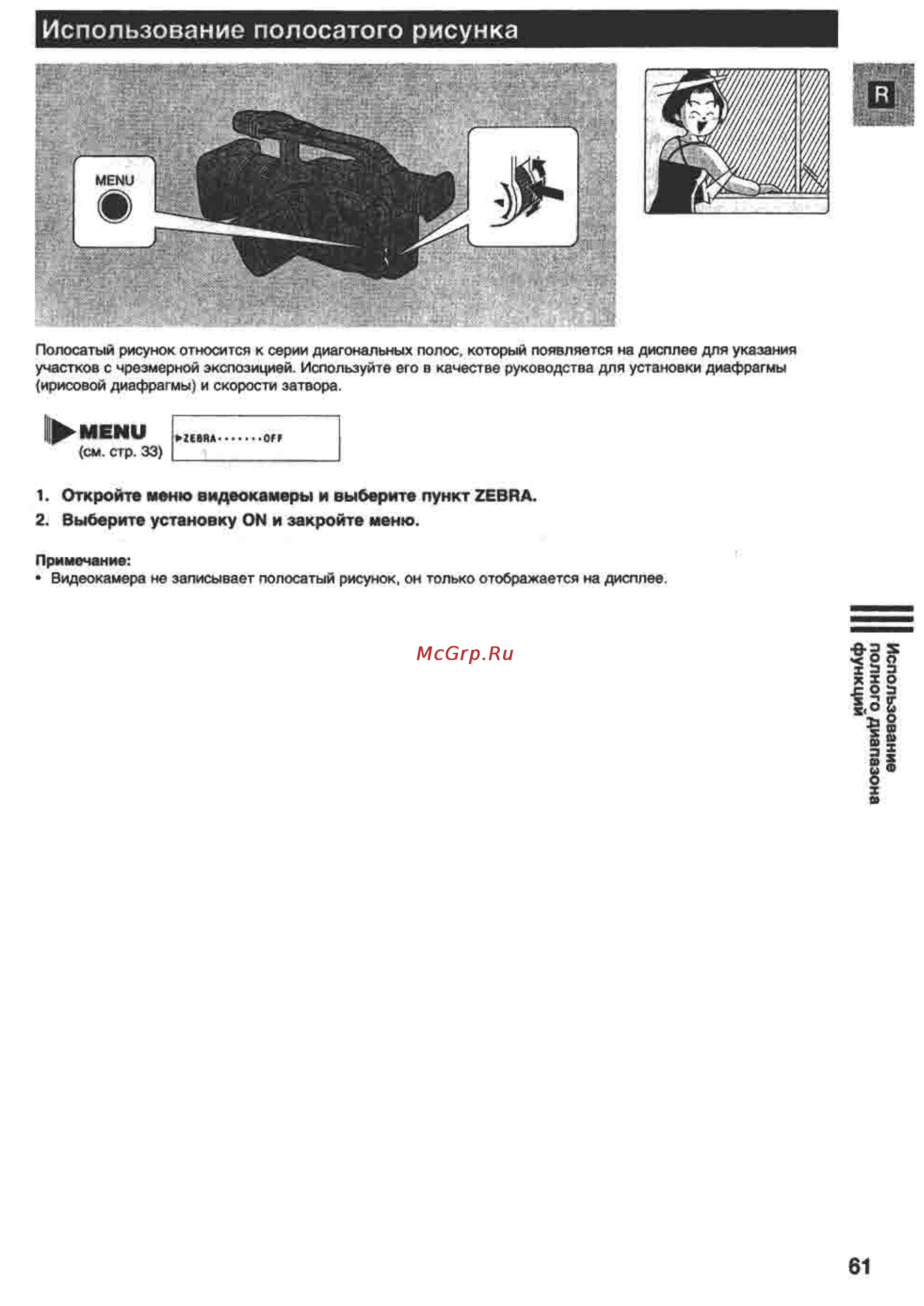 Canon XM1 [61/98] Использование полосатого рисунка