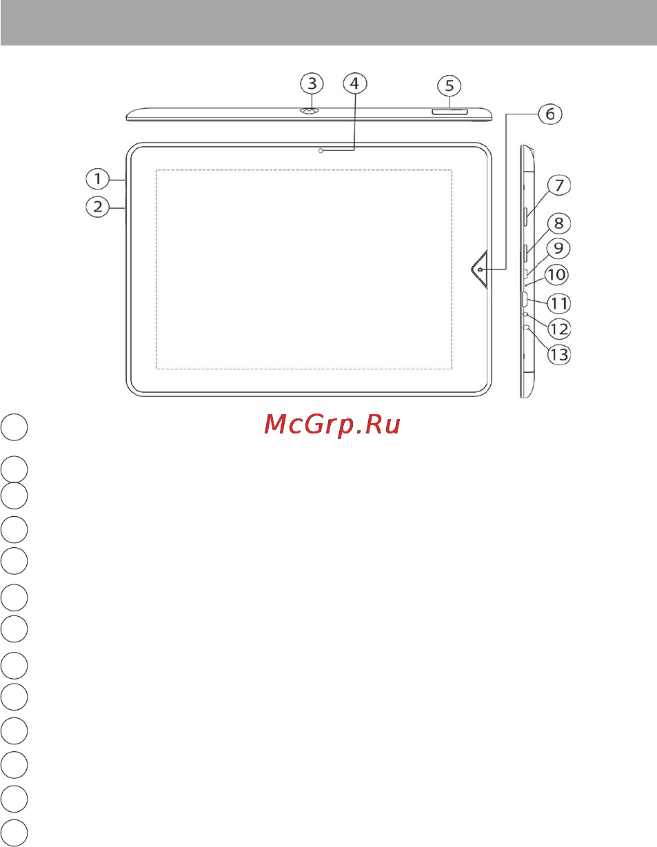 Texet TM-9748 3G [17/62] Общий вид планшетного компьютера