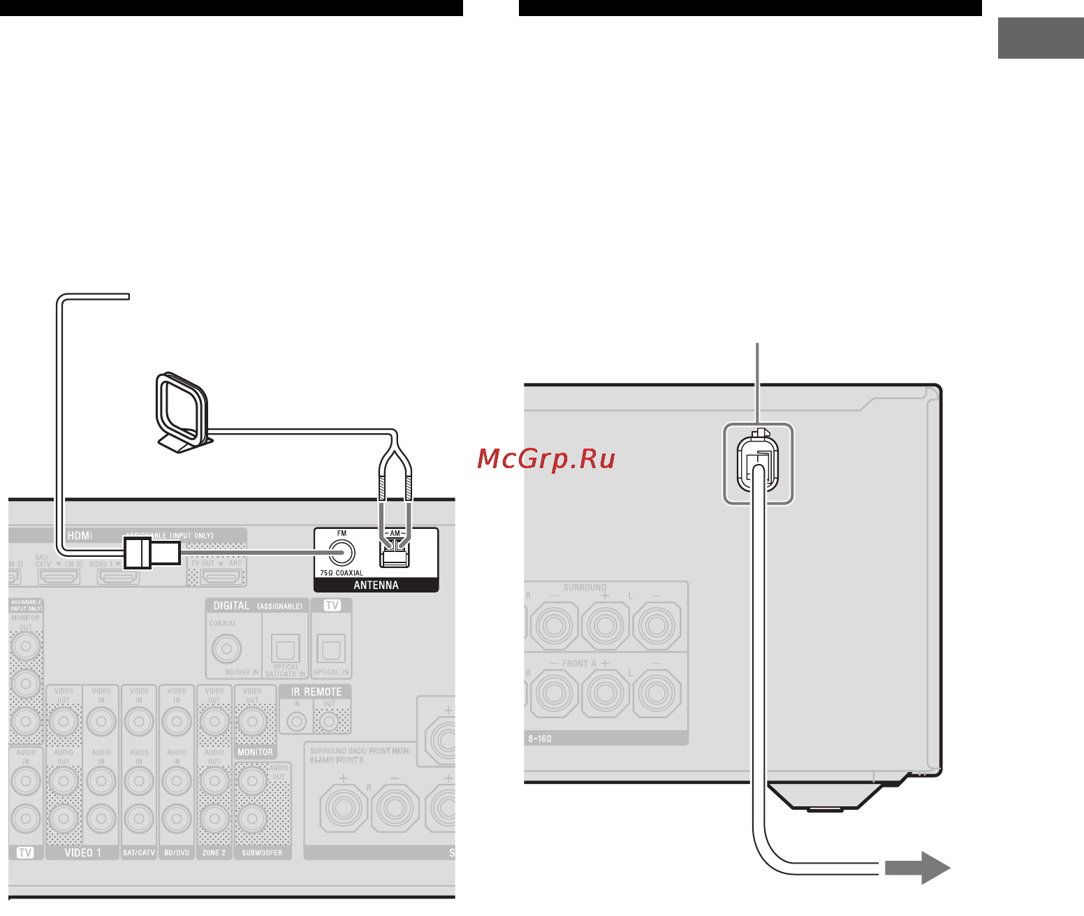 Sony STR-DH820 [33/112] Подключение антенн