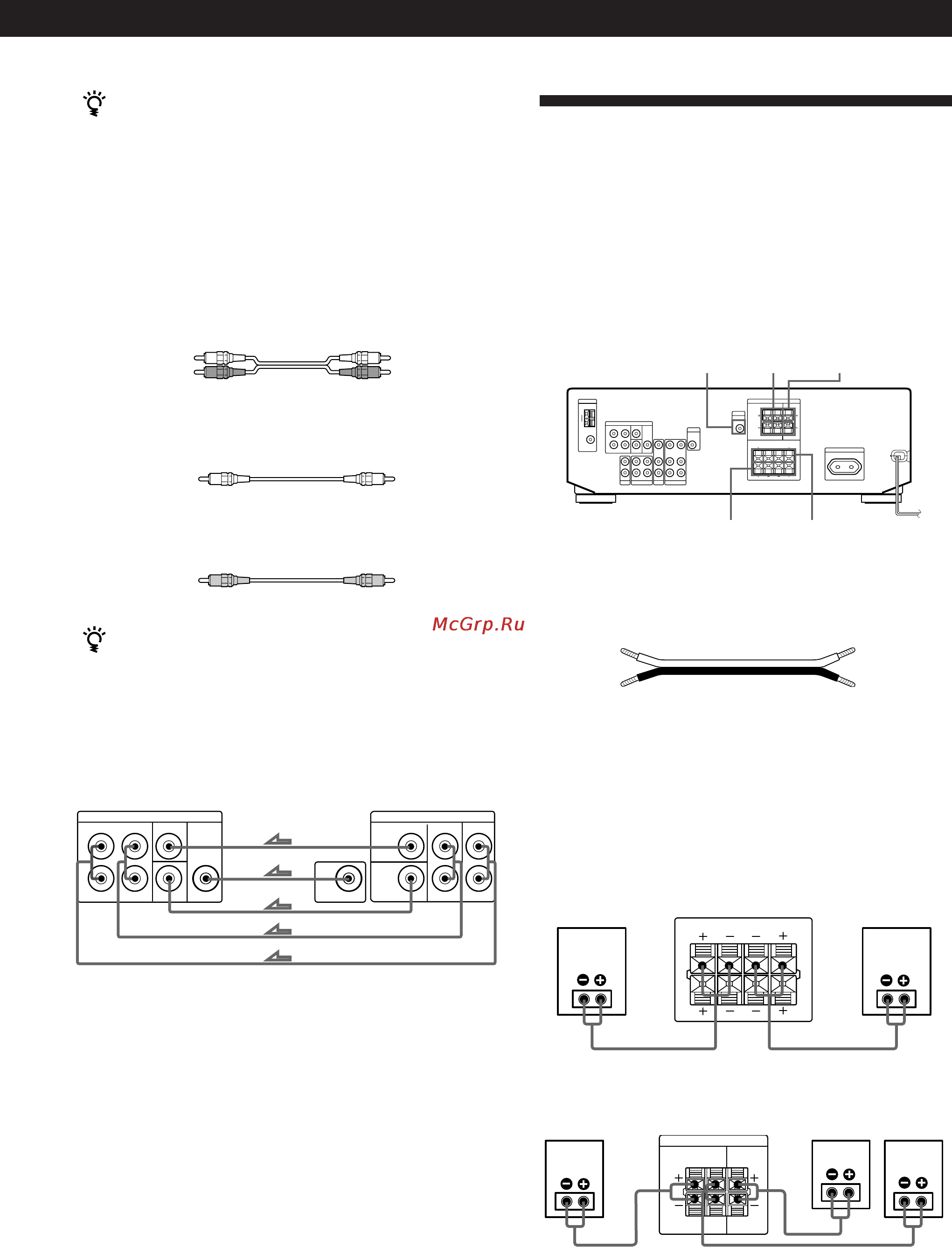 Sony STR-DE435 [7/95] Speaker system hookups