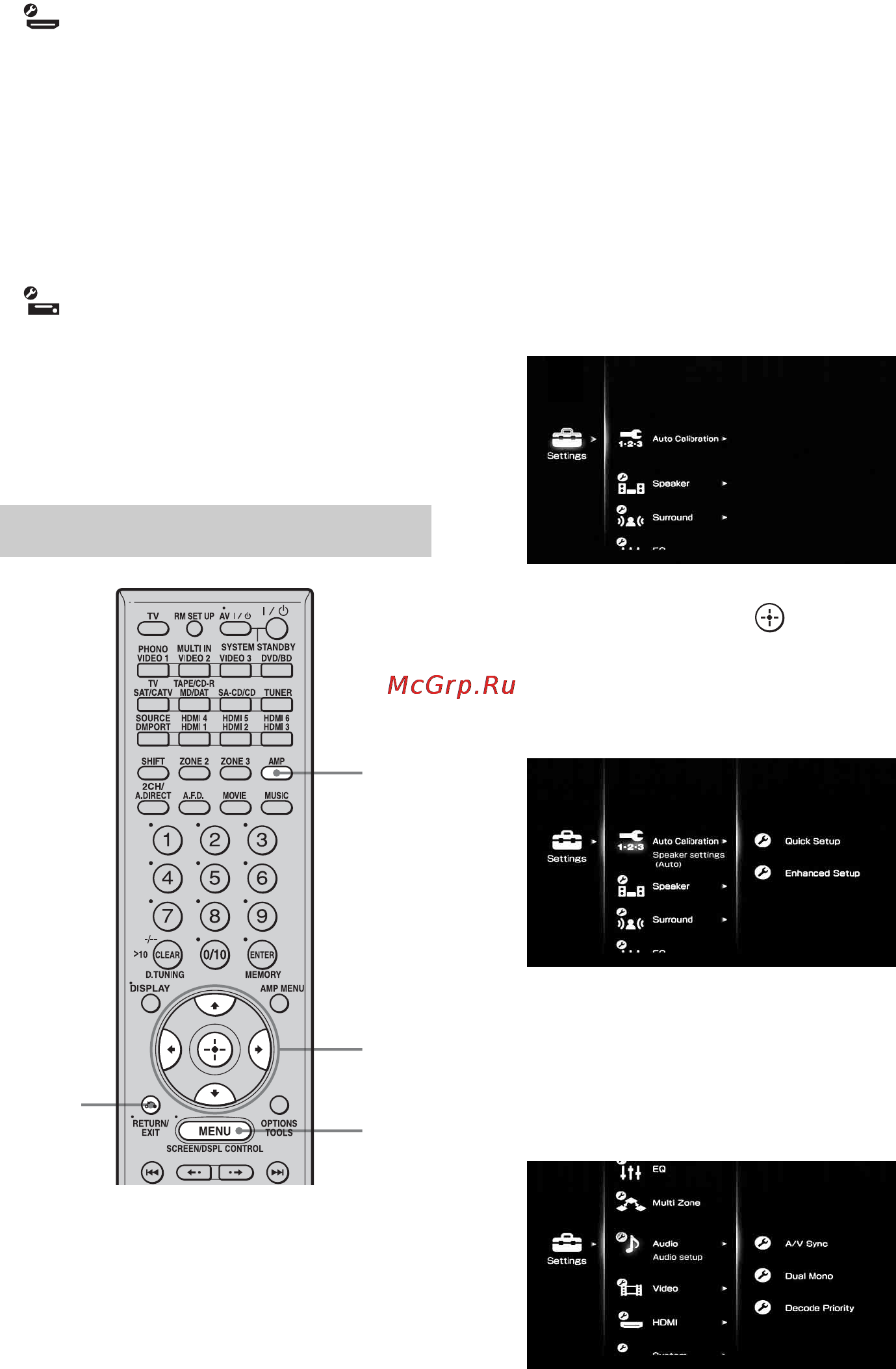 Sony STR-DA5300ES [50/166] Перемещение по меню