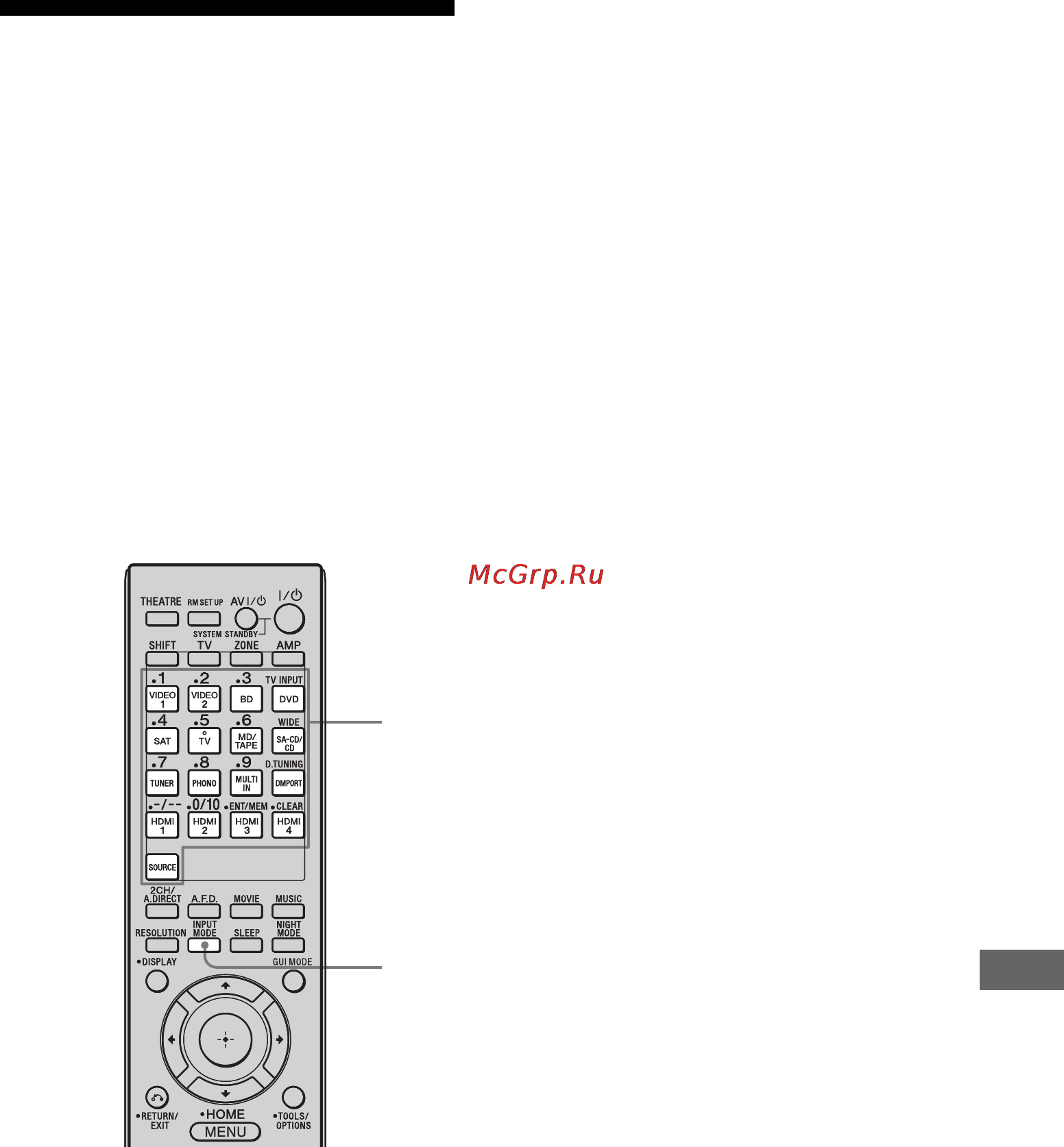 Sony STR-DA3500ES [111/164] Переключение между цифровым и аналоговым входом аудио input mode