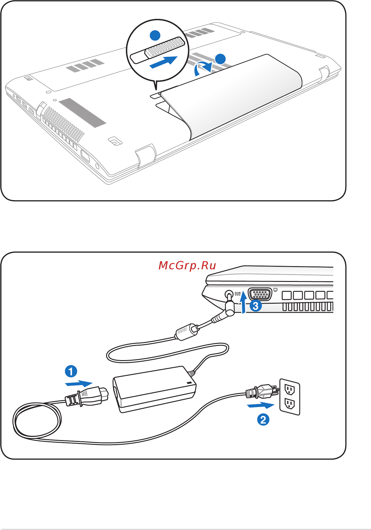 Asus N76VB 90NB0131-M00060 T4006H [11/117] Установите аккумулятор