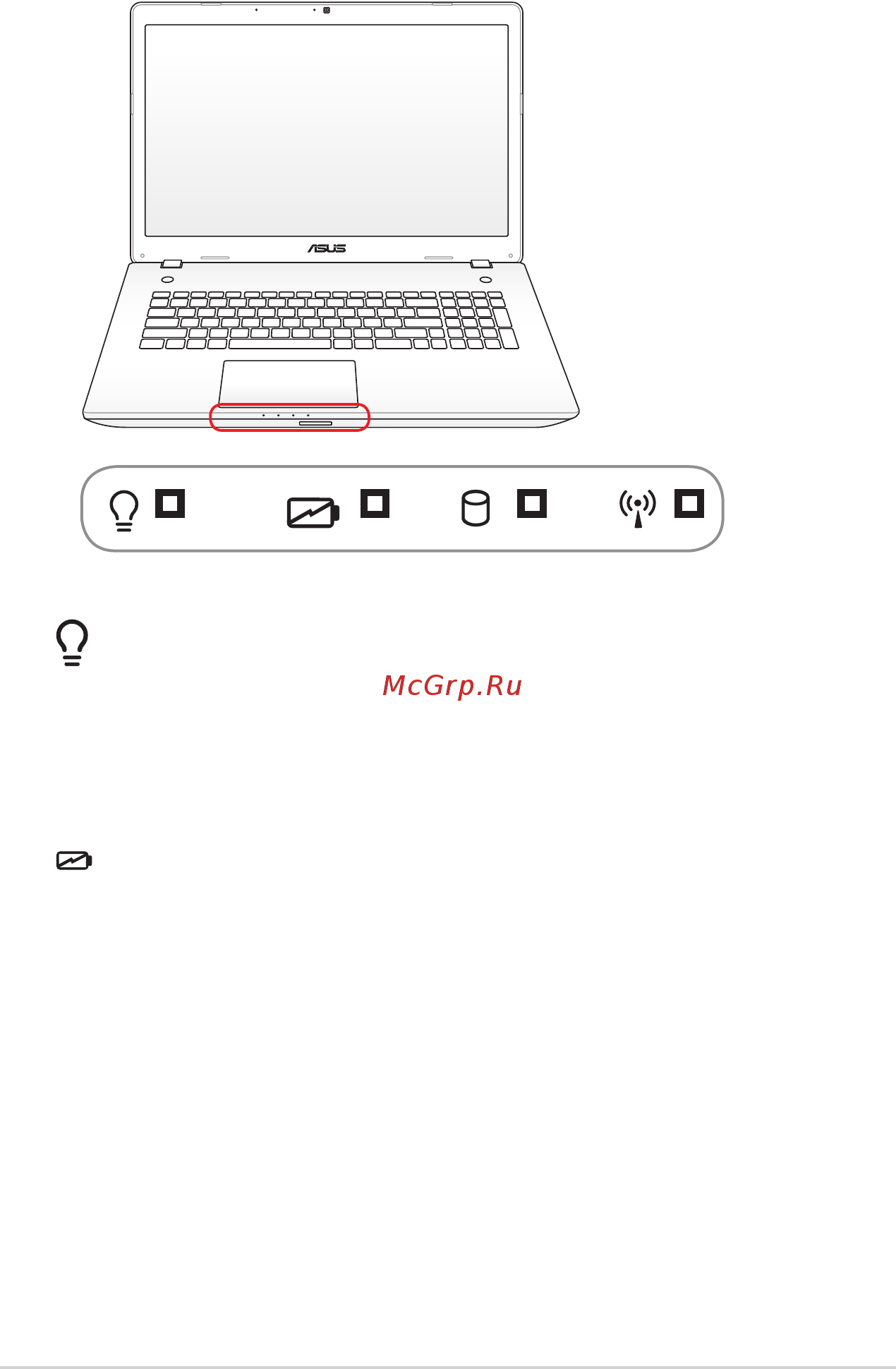 Asus N76VB 90NB0131-M00060 T4006H [44/117] Индикаторы