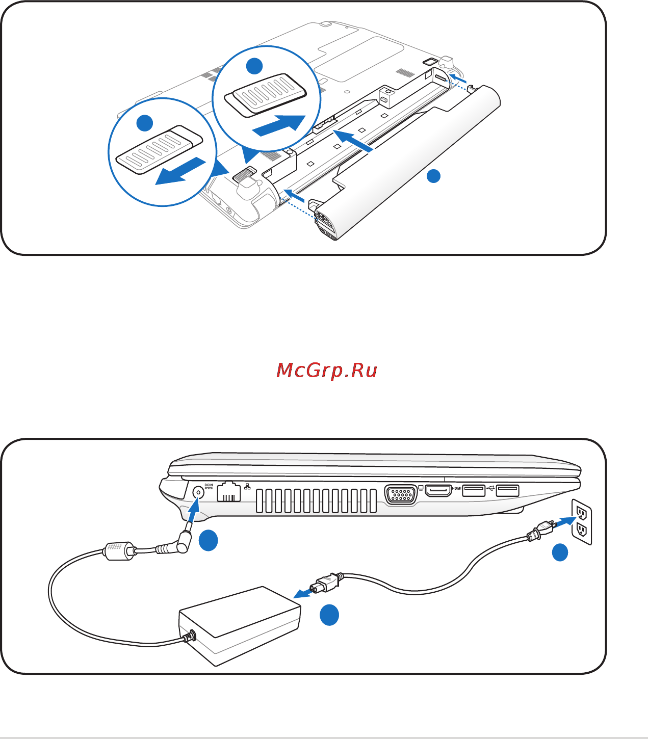 Asus P55VA-SO030H [11/106] Подготовка ноутбука