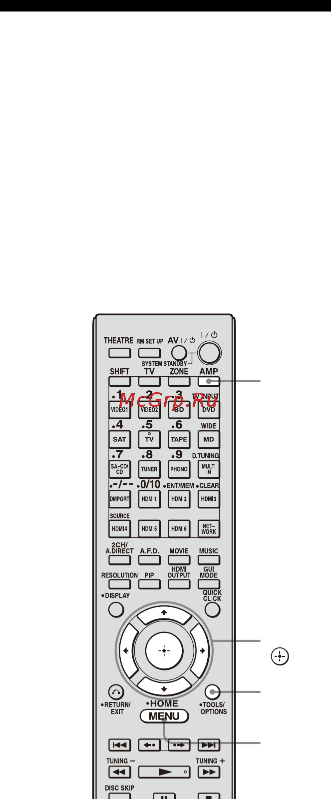 Sony STR-DA6400ES [68/186] Управление tdm ip1 ip50 с использованием меню gui ресивера