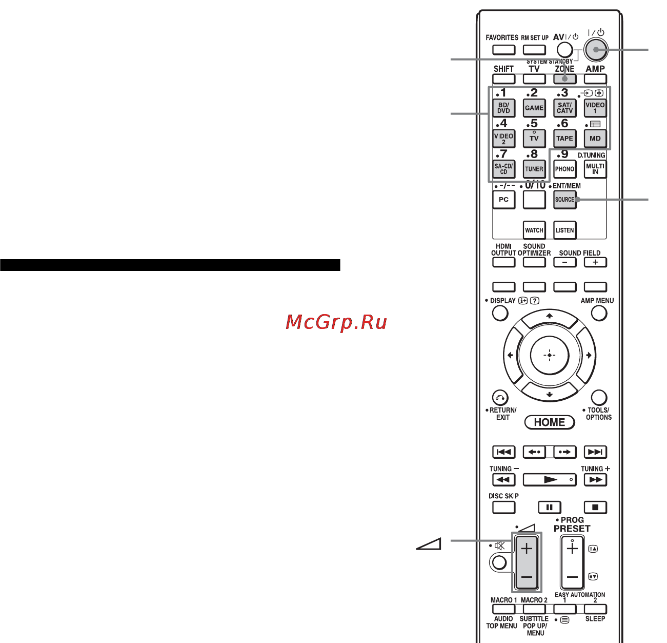 Sony STR-DA5700ES [80/166] Управление ресивером из другой зоны управление zone 2 zone 3
