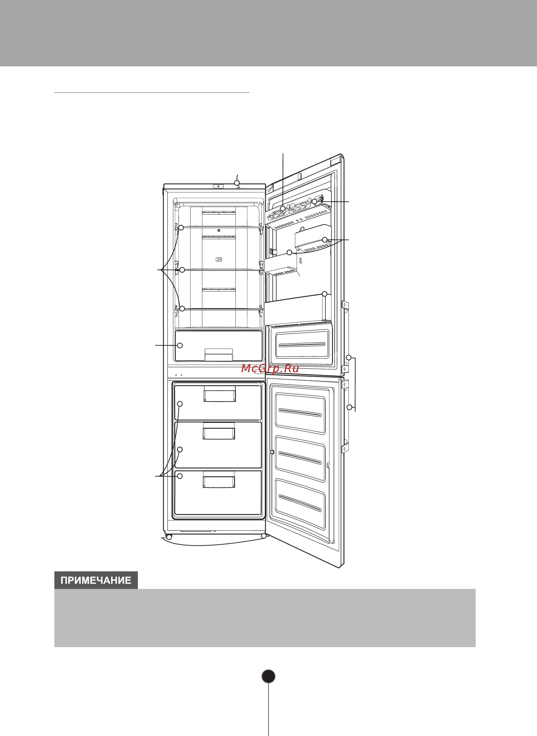 LG GA-B489YLCA [11/32] Основные части холодильника