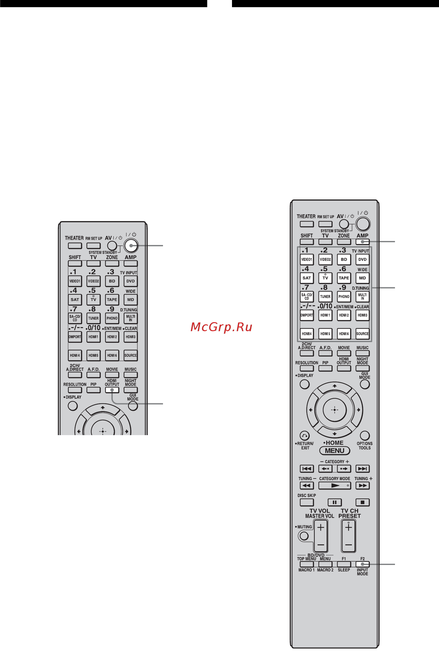 Sony STR-DA5400ES [114/182] Включение мониторов подающих на выход видеосигналы hdmi
