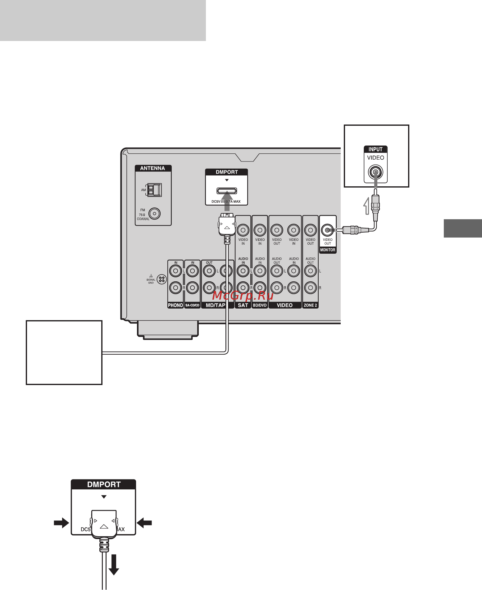 Sony STR-DA1500ES [39/56] Подключение адаптера digital media port
