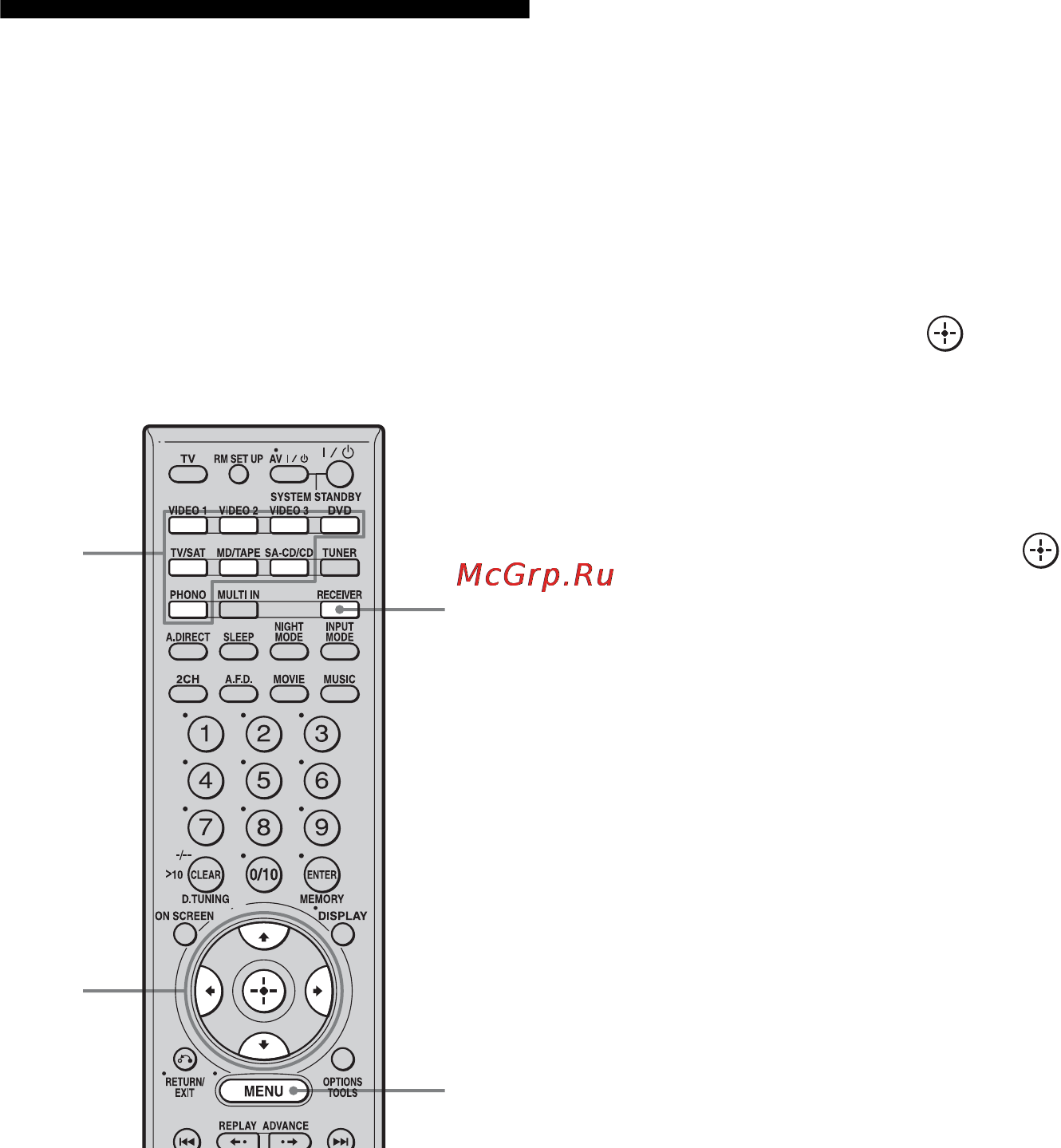 Sony STR-DA1200ES [100/131] Нажмите кнопку menu