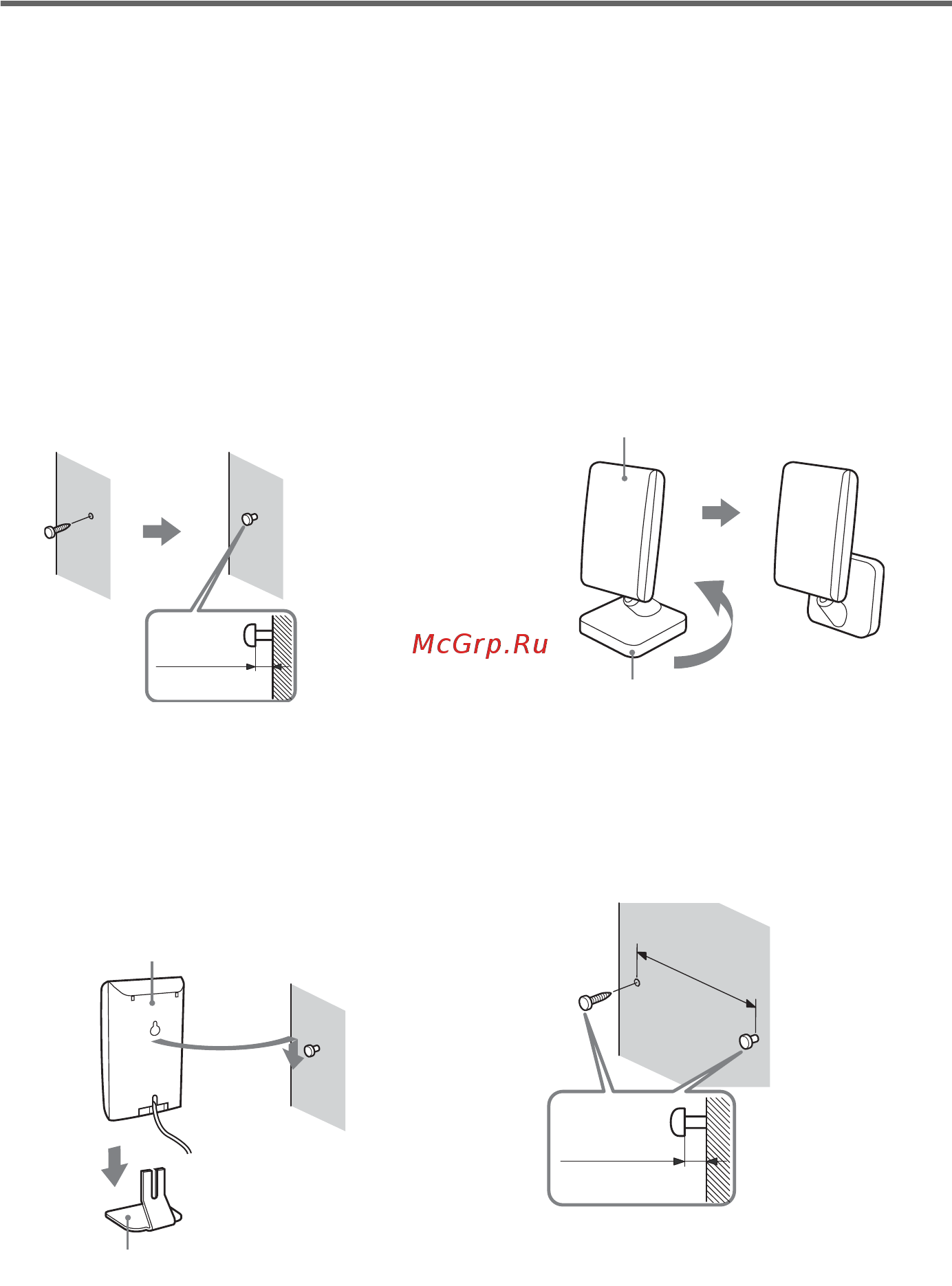 Sony DAV-SR4W [30/124] Ãàçìåùåíèå èê èçëó àòåëø è èê ï²èåìíèêà íà ñòåíå