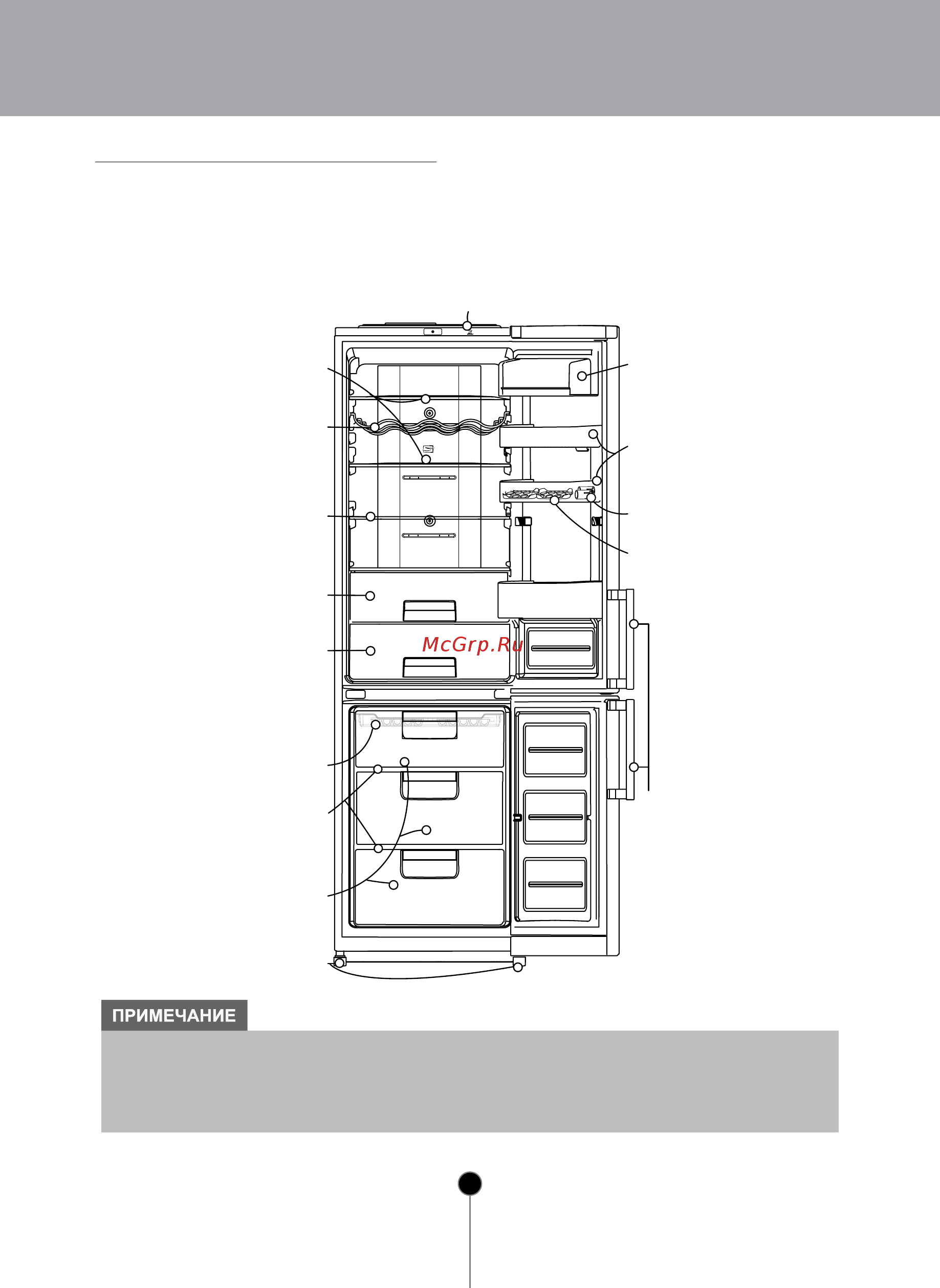 LG GA-B439TGMR [10/32] Основные части холодильника