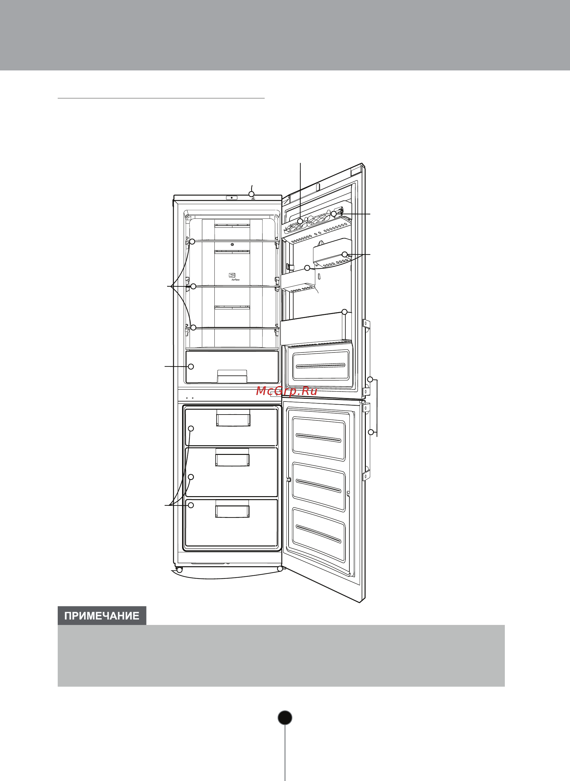 LG GA-B439TGMR [11/32] Основные части холодильника
