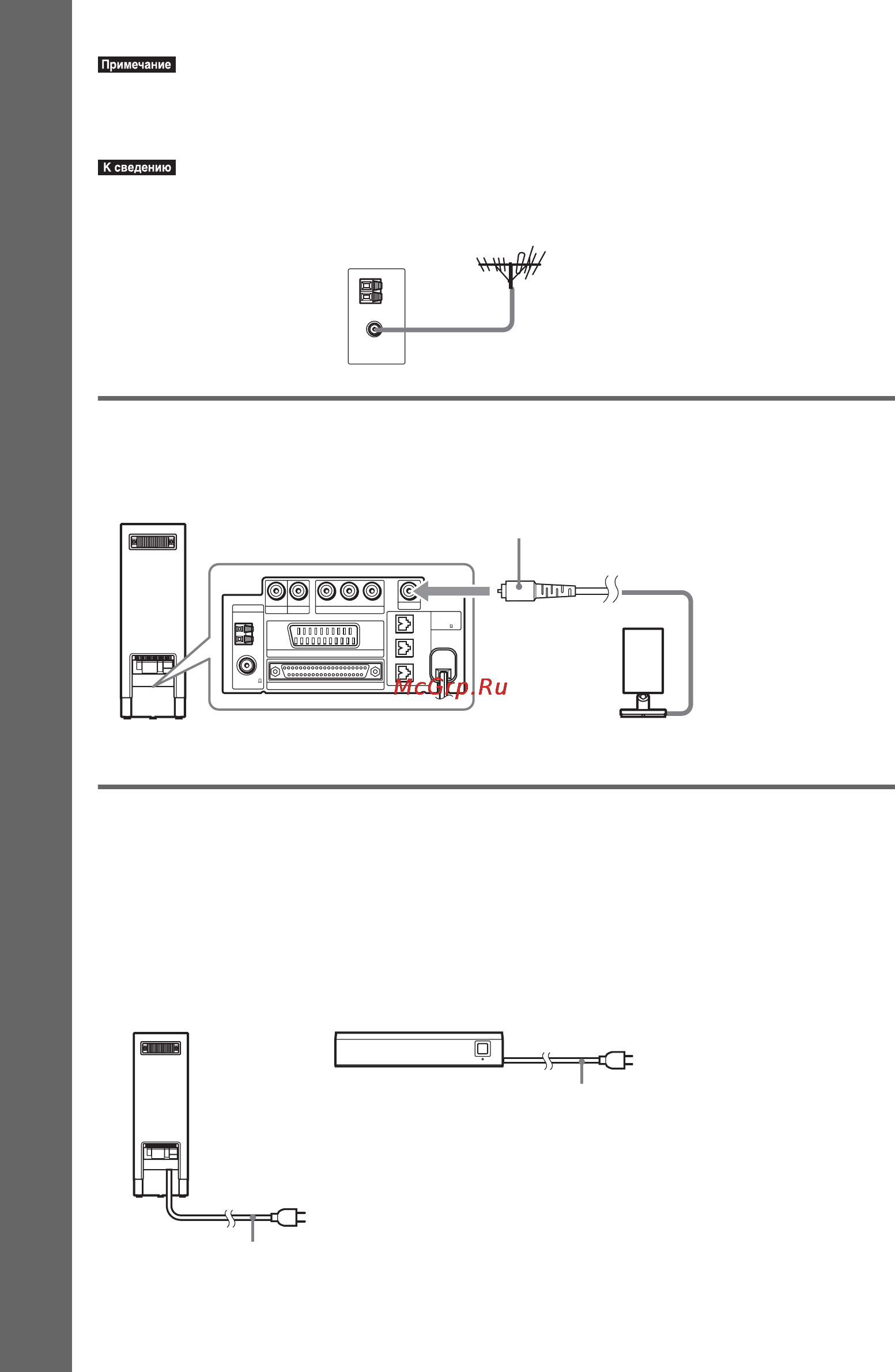 Sony DAV-LF1H [26/147] Обязательно растяните проволочную антенну fm до конца после подключения проволочной антенны fm поддерживайте насколько это возможно ее в горизонтальном положении