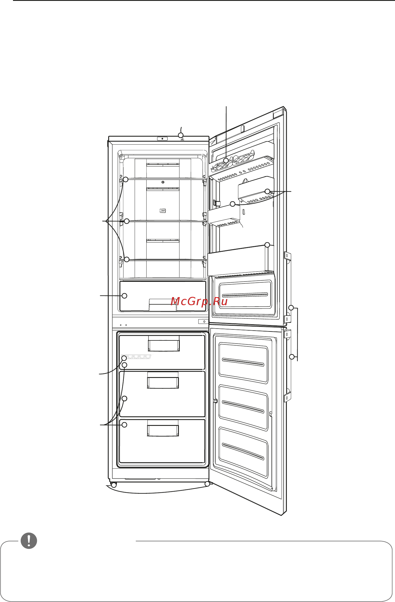 LG GA-E489ZAQZ [10/32] Основные части холодильника
