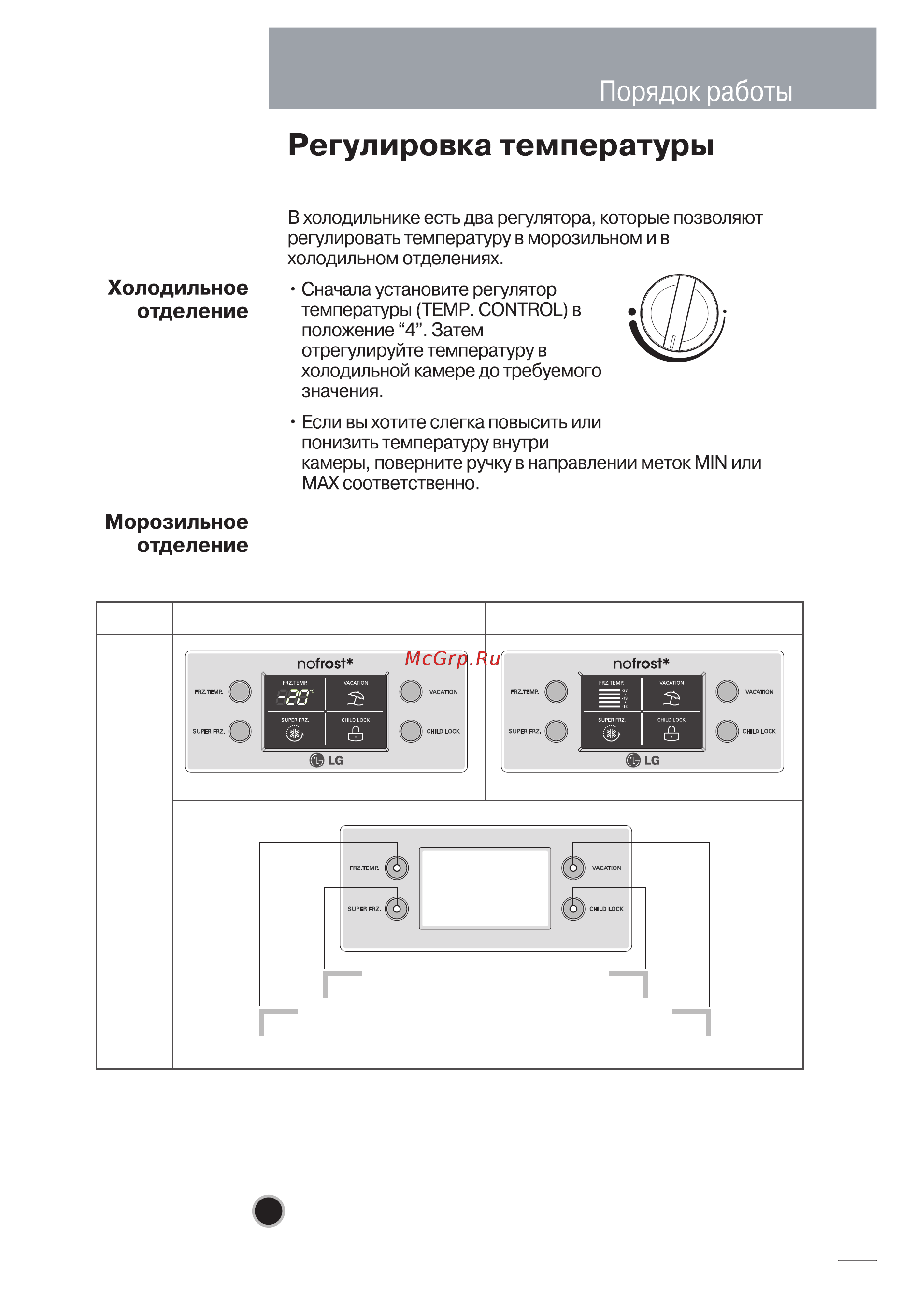 LG GC-B359BQ [16/54] Индикаторная панель управления температурой
