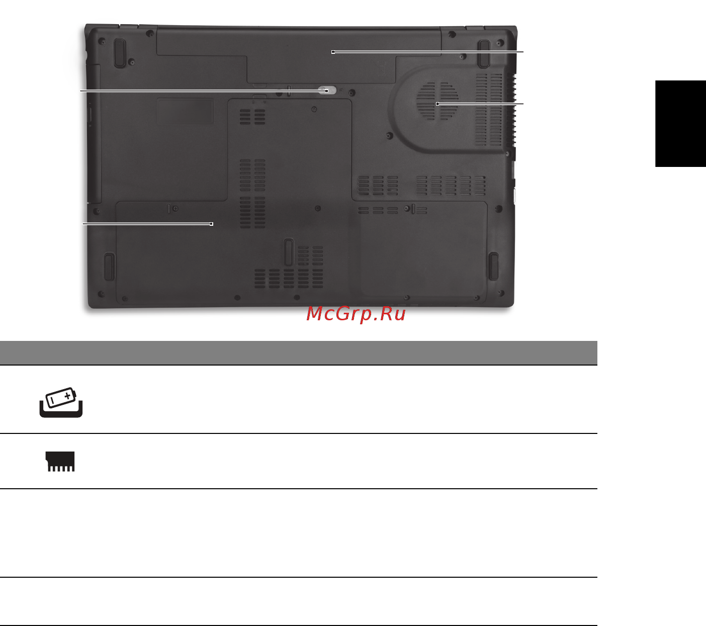 Acer Aspire V3-772G-747a161.26TMakk [9/11] Вид снизу