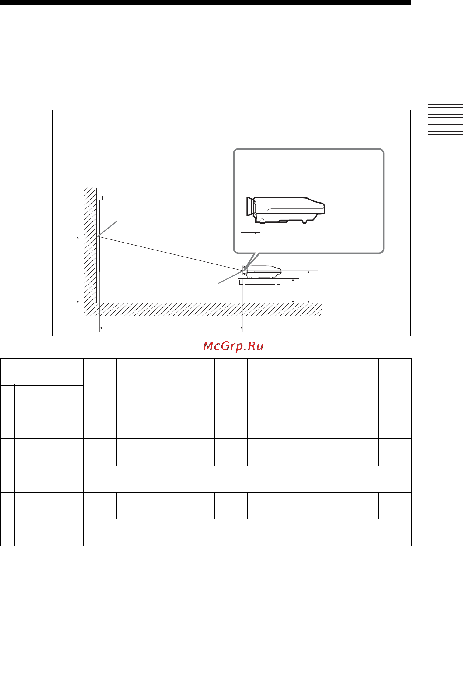 Sony VPL-FX52L [17/63] Пример монтажа