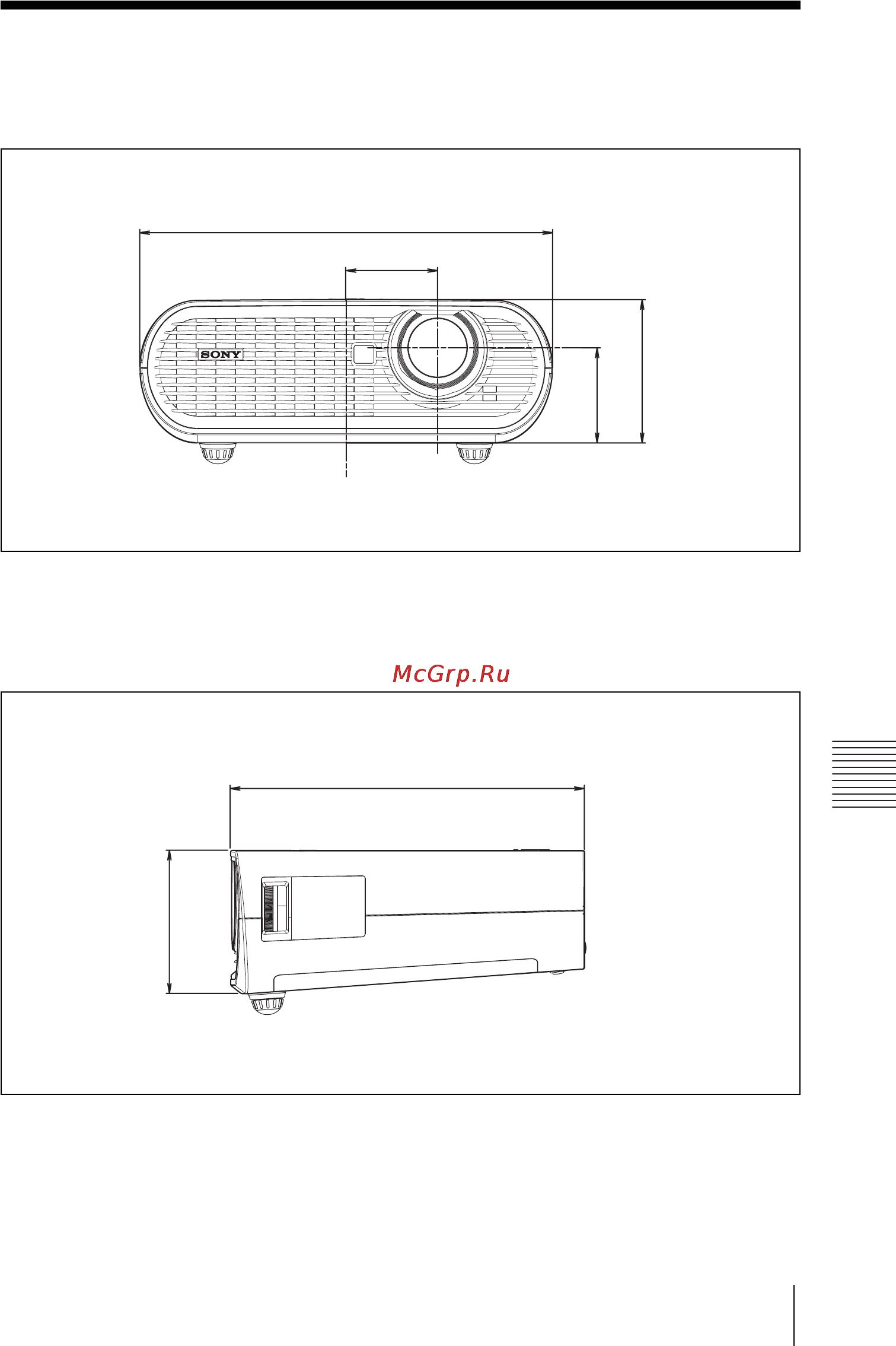 Sony VPL-ES7 [57/62] Основные размеры
