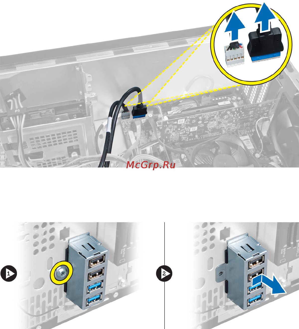 Dell Vostro 470 /470-9889/ [51/69] Извлечение переднего usb модуля