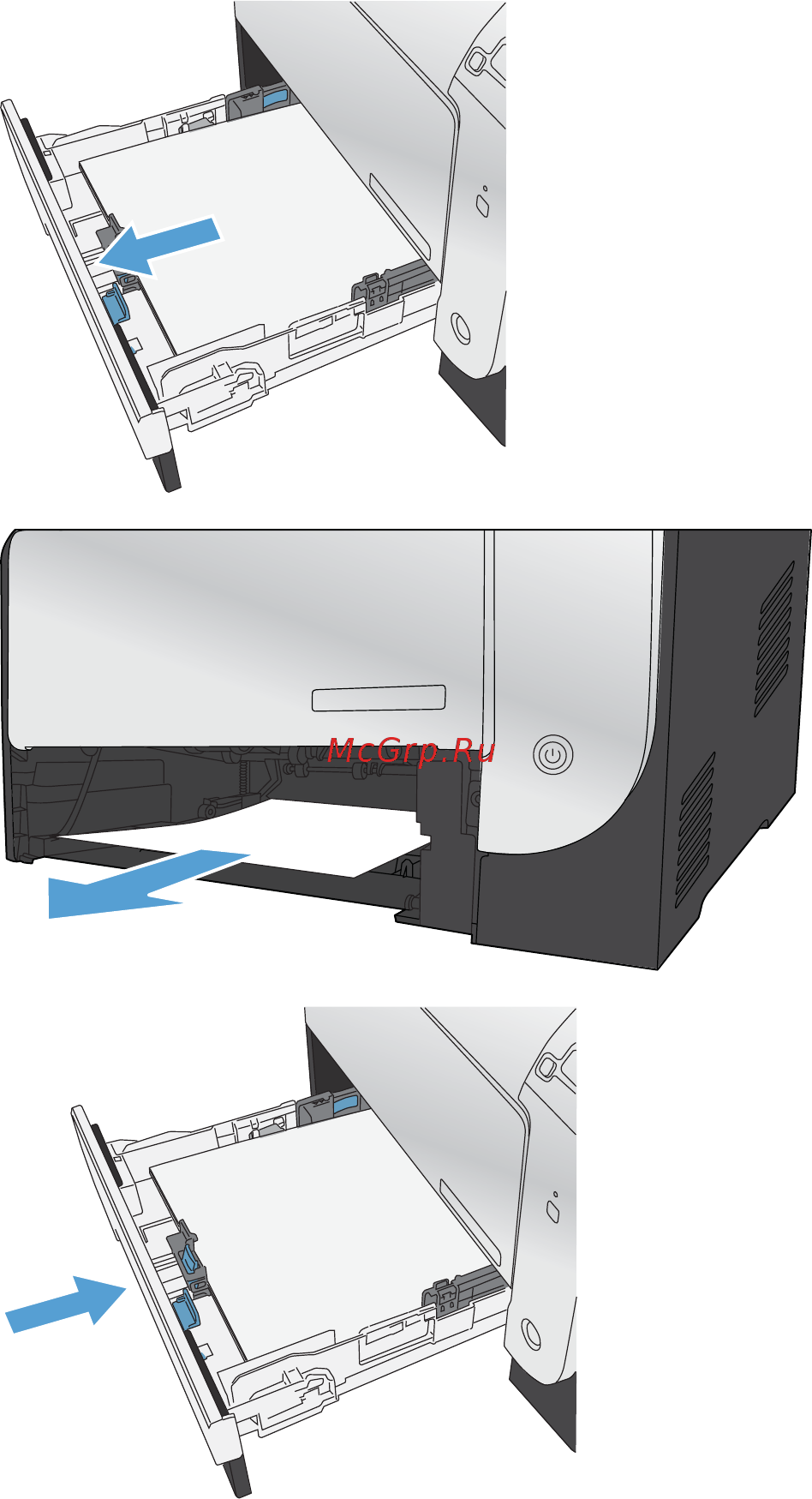 HP LaserJet Pro 300 color M351a [192/266] Устранение замятий в лотке 2