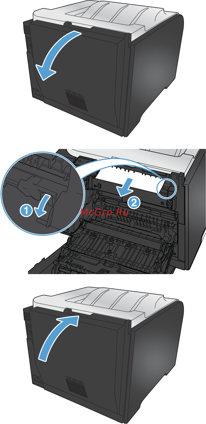 HP LaserJet Pro 300 color M351a [193/266] Устранение замятий в выходном лотке