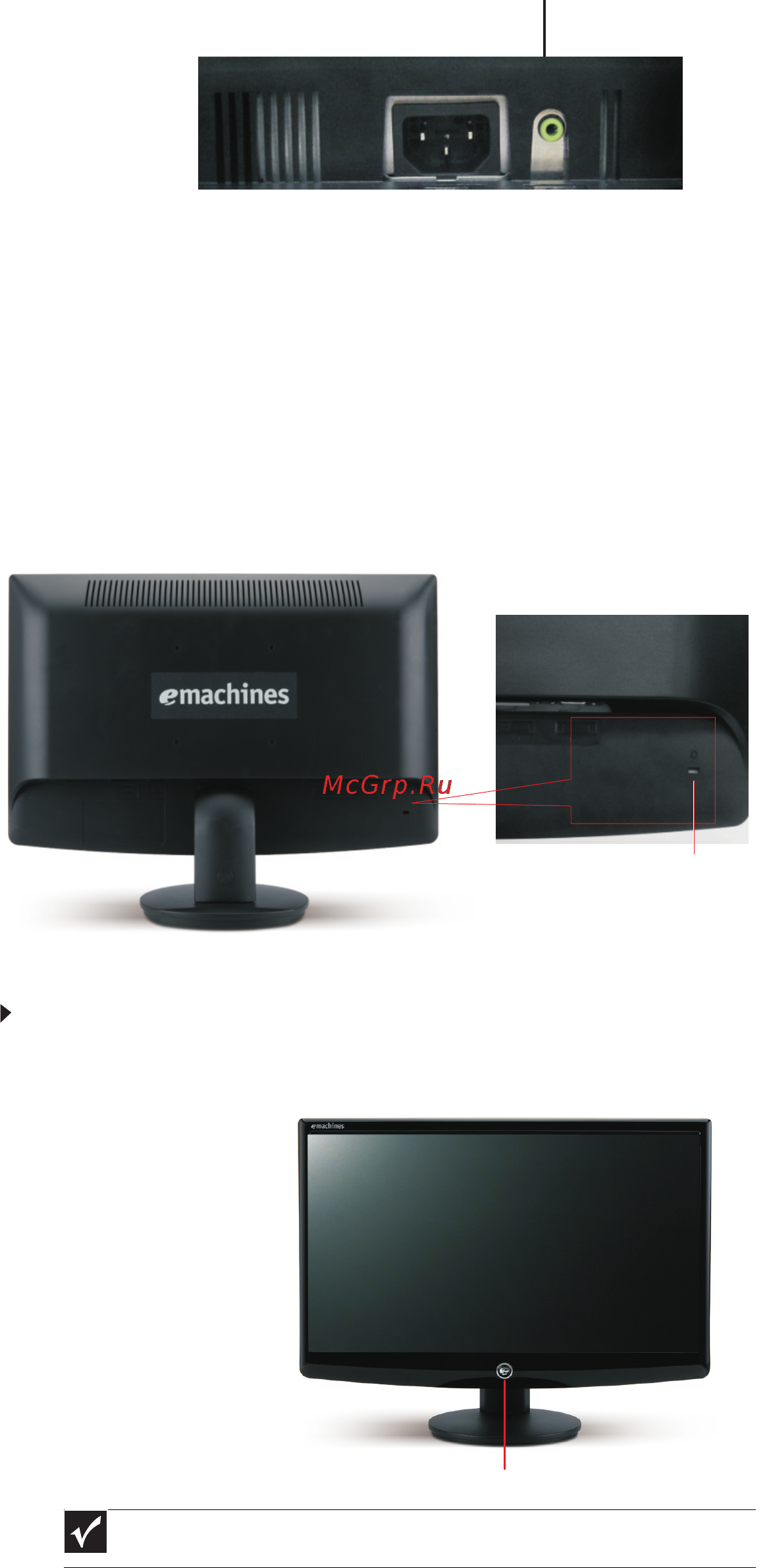 E-Machines E203HV [8/23] Включение монитора