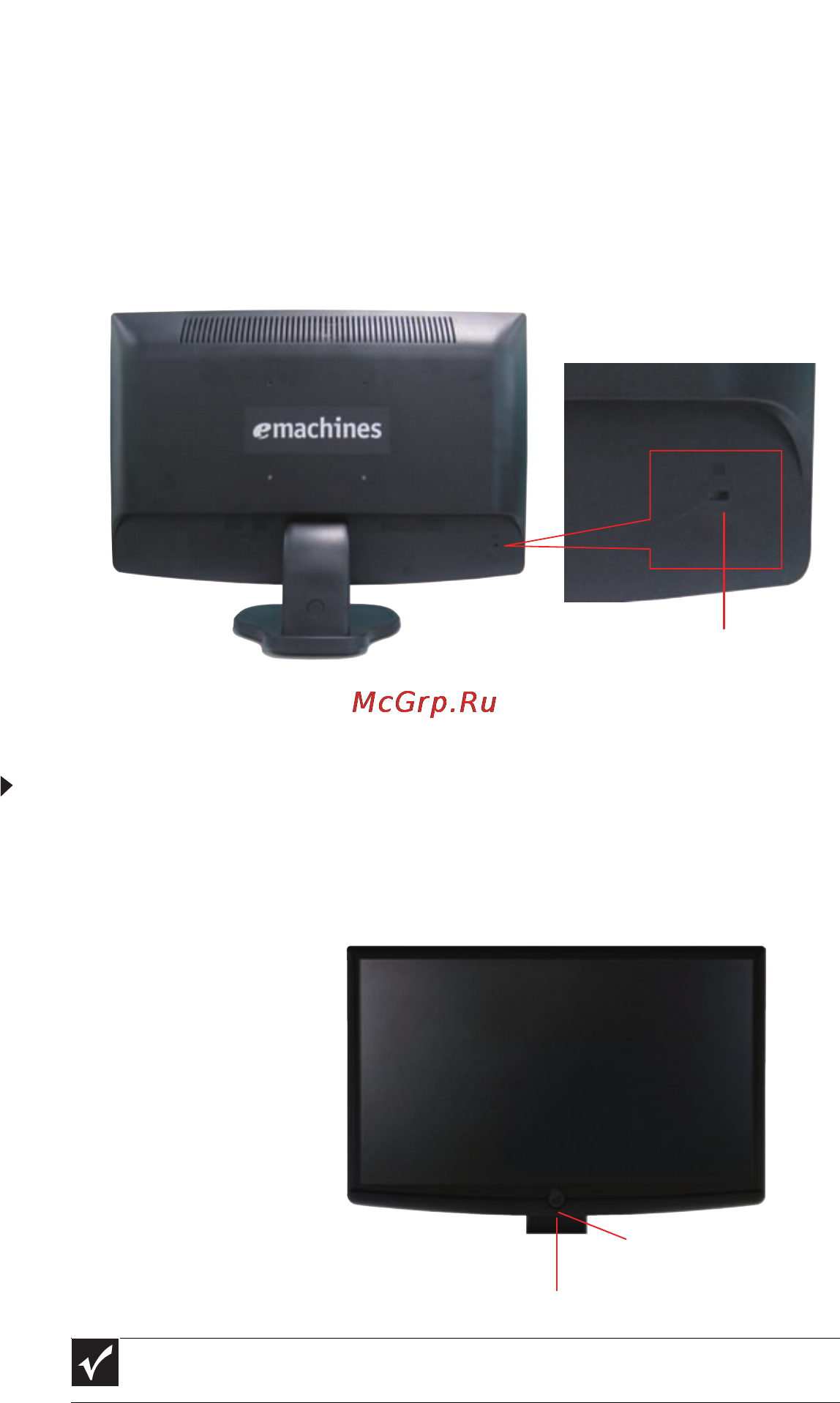 E-Machines E220HQV [8/23] Включение монитора