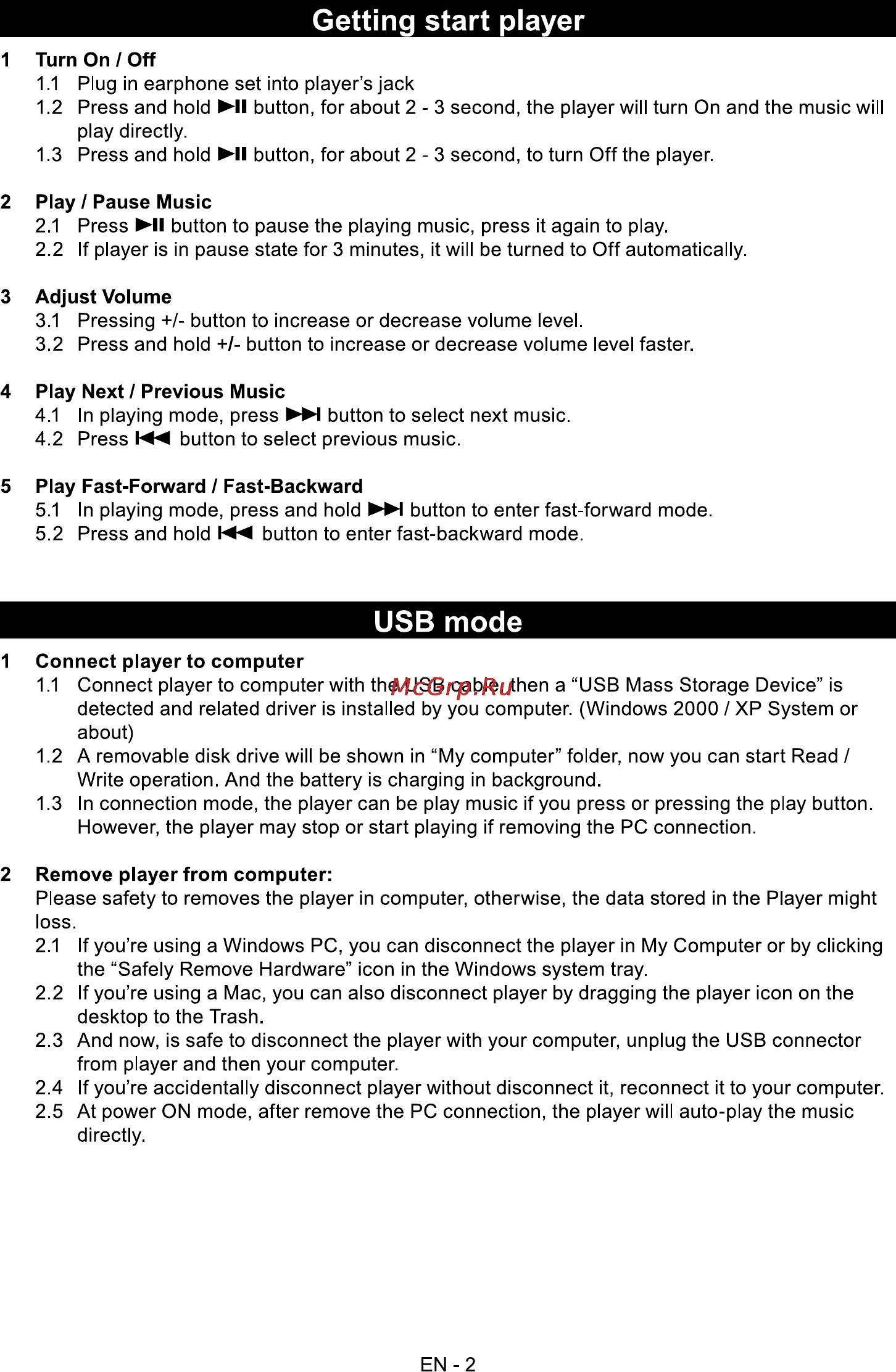 Sencor SFP 1360 RD [4/6] Getting start player