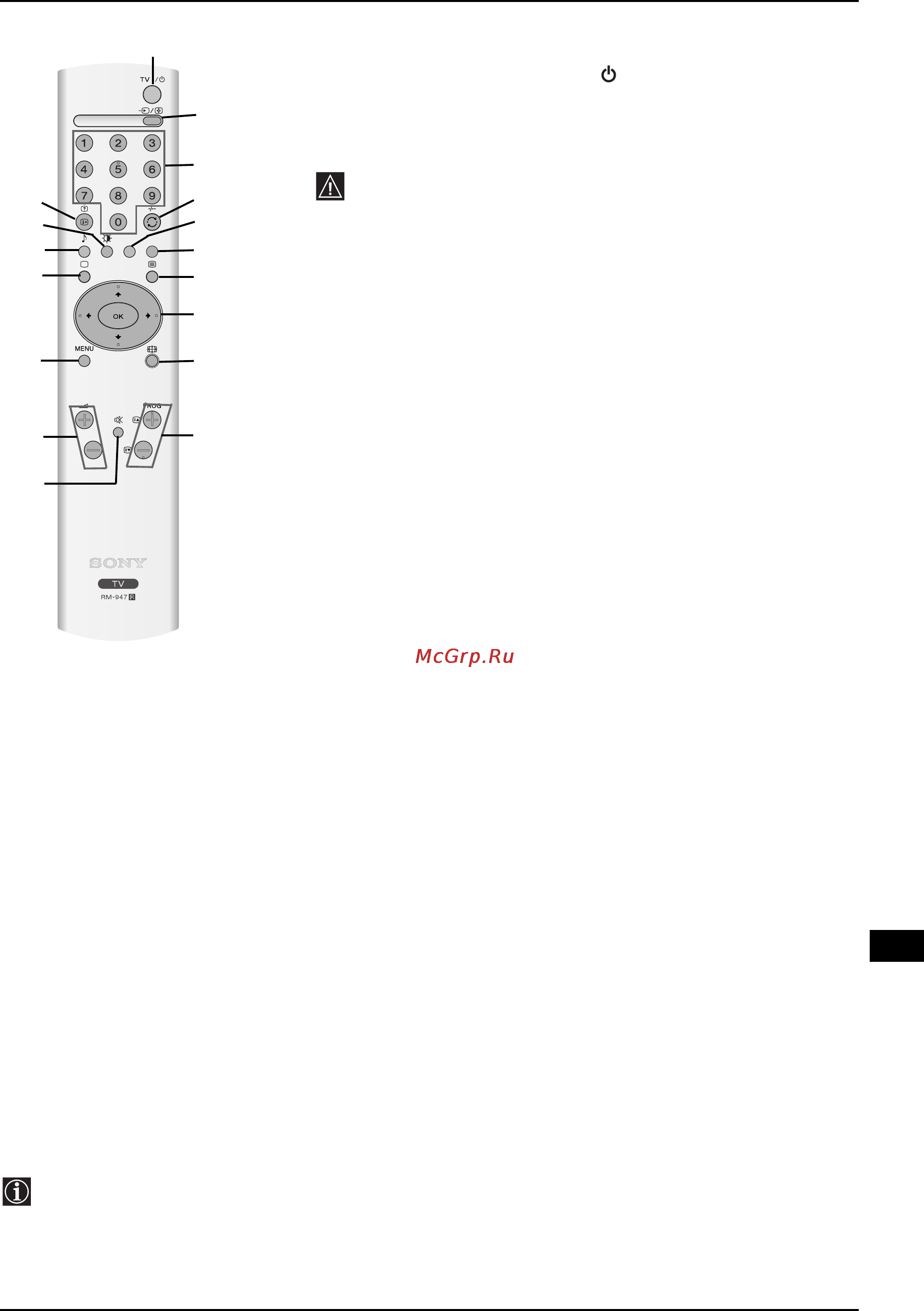 Sony FD TRINITRON KV-32CS70K [115/136] Назначение кнопок на пульте дистанционного управления
