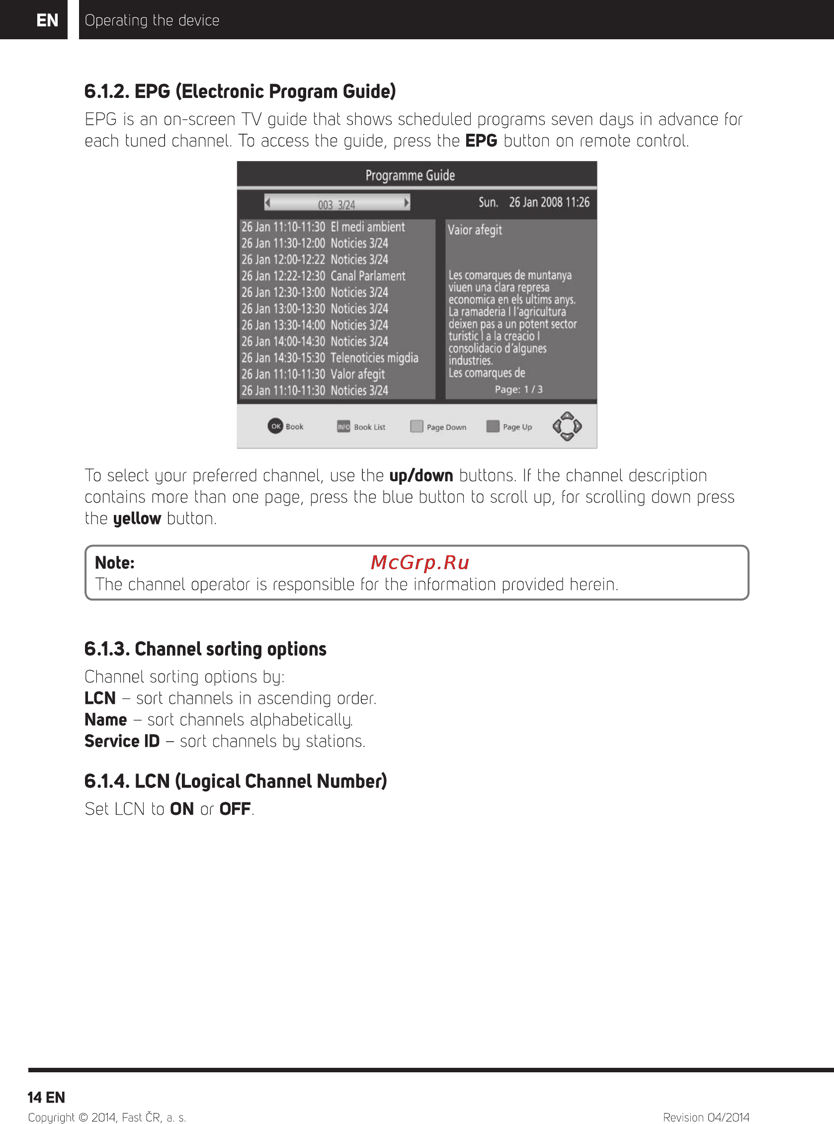 Sencor SPV 6714M4 [15/32] Epg electronic program guide