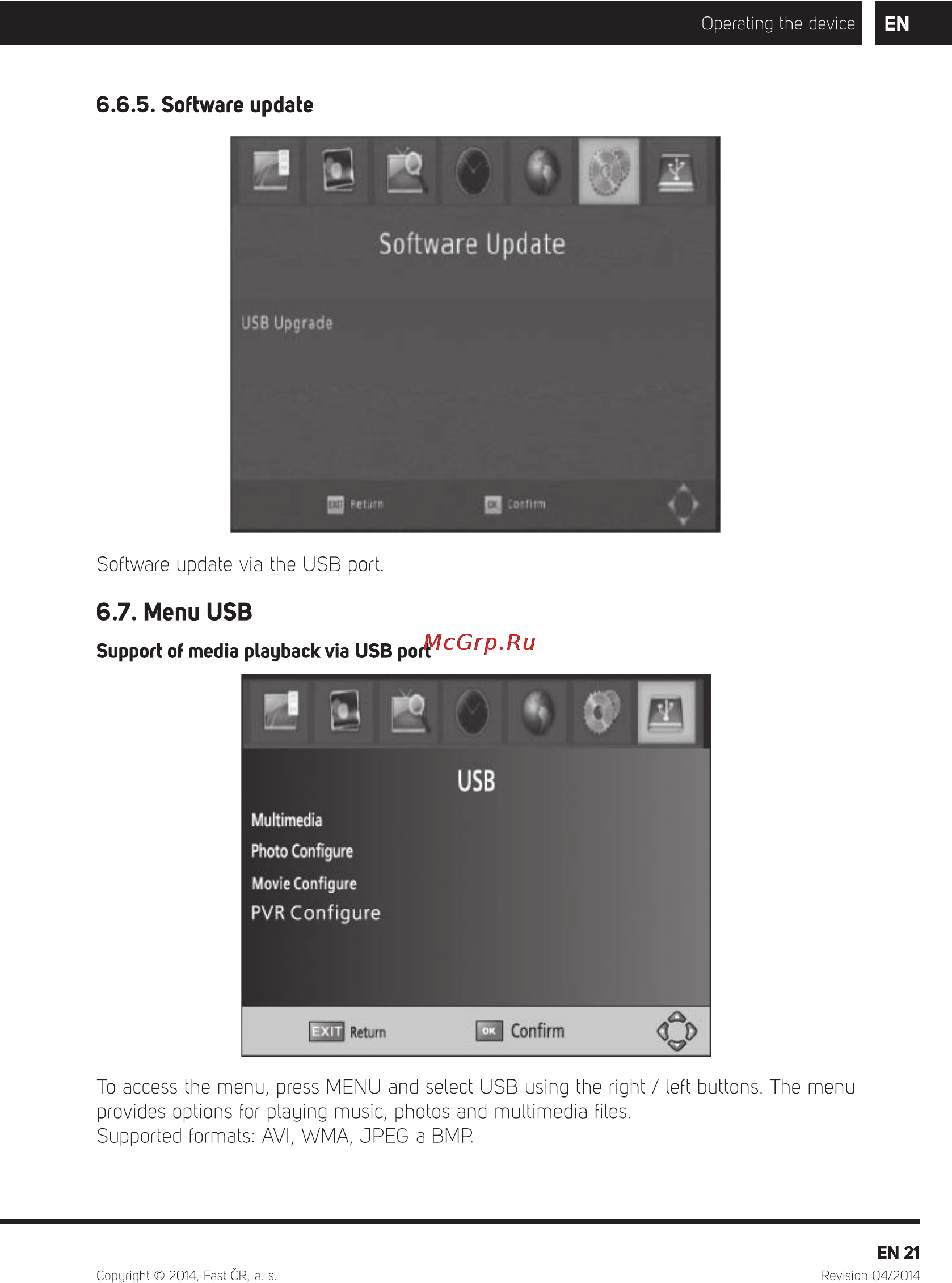 Sencor SPV 6714M4 [22/32] Menu usb