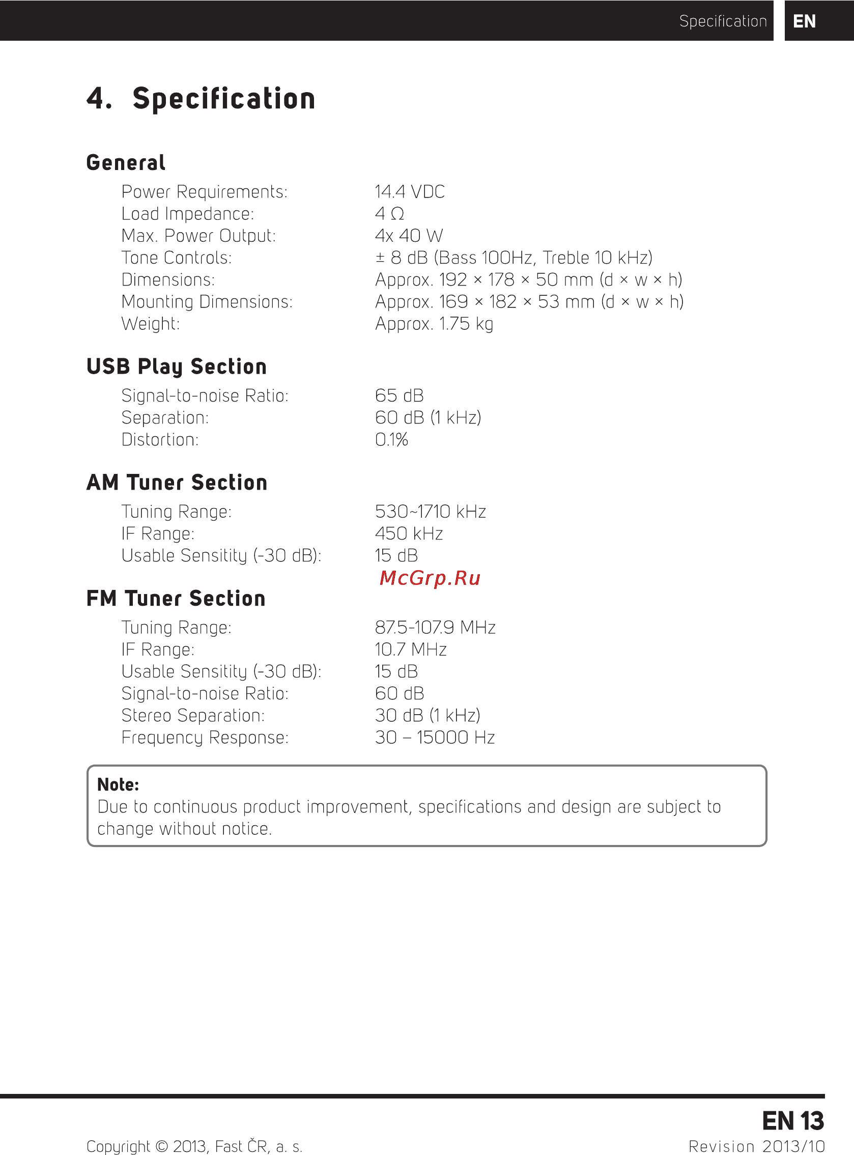 Sencor SCT 4055MR [15/20] Specification